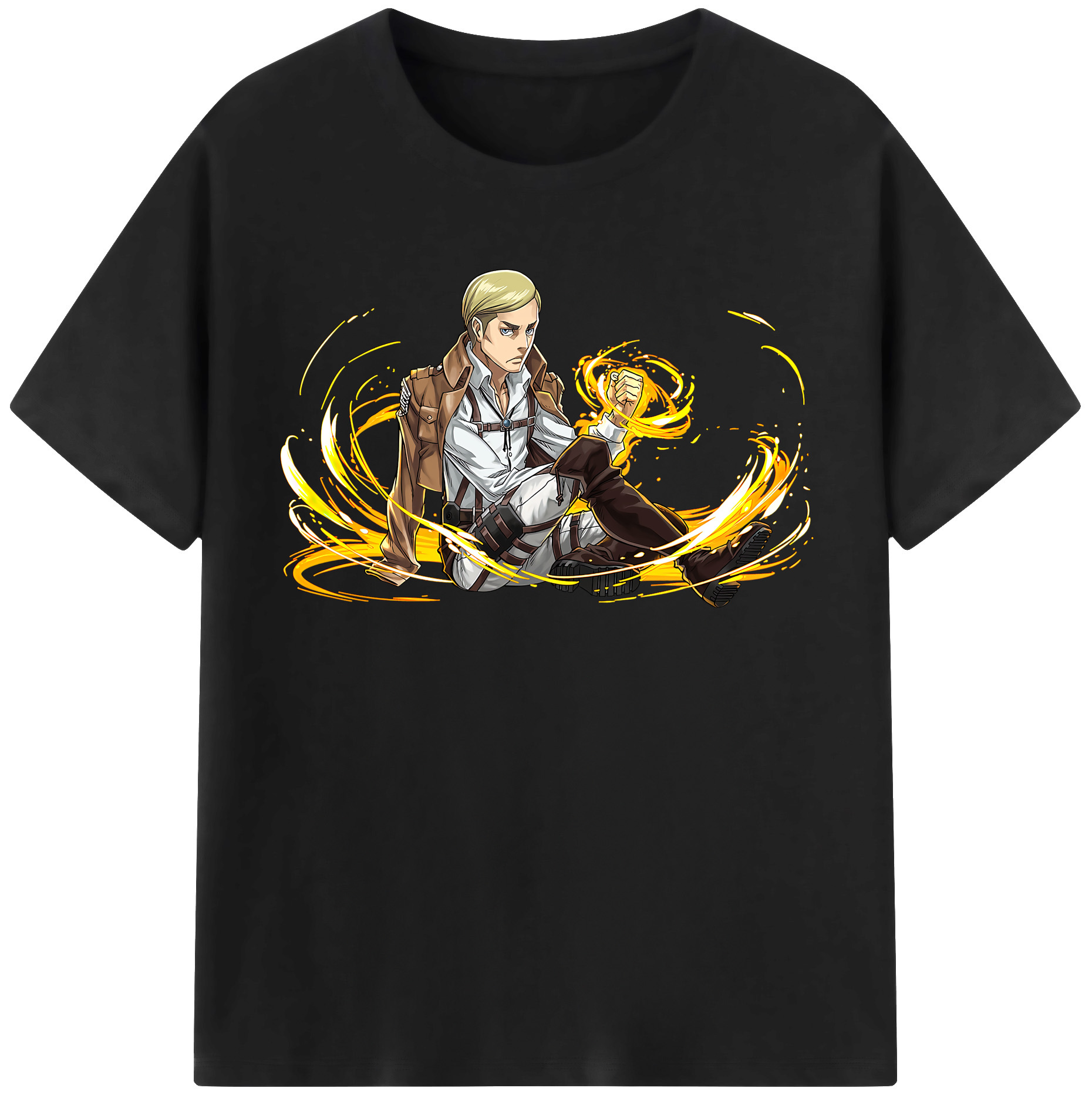 （画像用） 進撃の巨人 エルヴィン・スミス Attack on Titan Erwin Smith レディースカジュアルプリントTシャツ（綿100％）