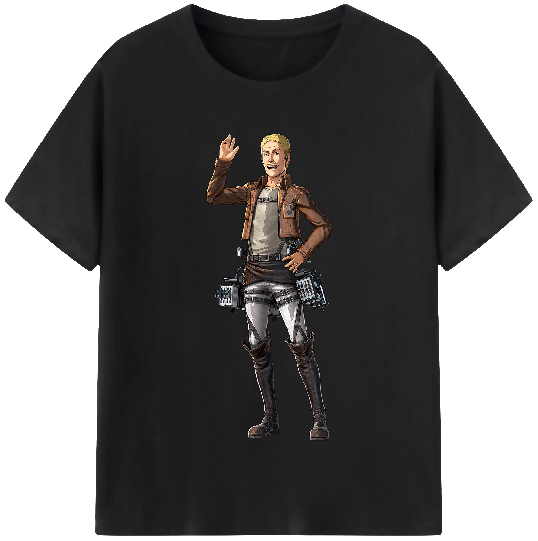 （画像用） 進撃の巨人 ハンネス Attack on Titan Hannes レディースカジュアルプリントTシャツ（綿100％）
