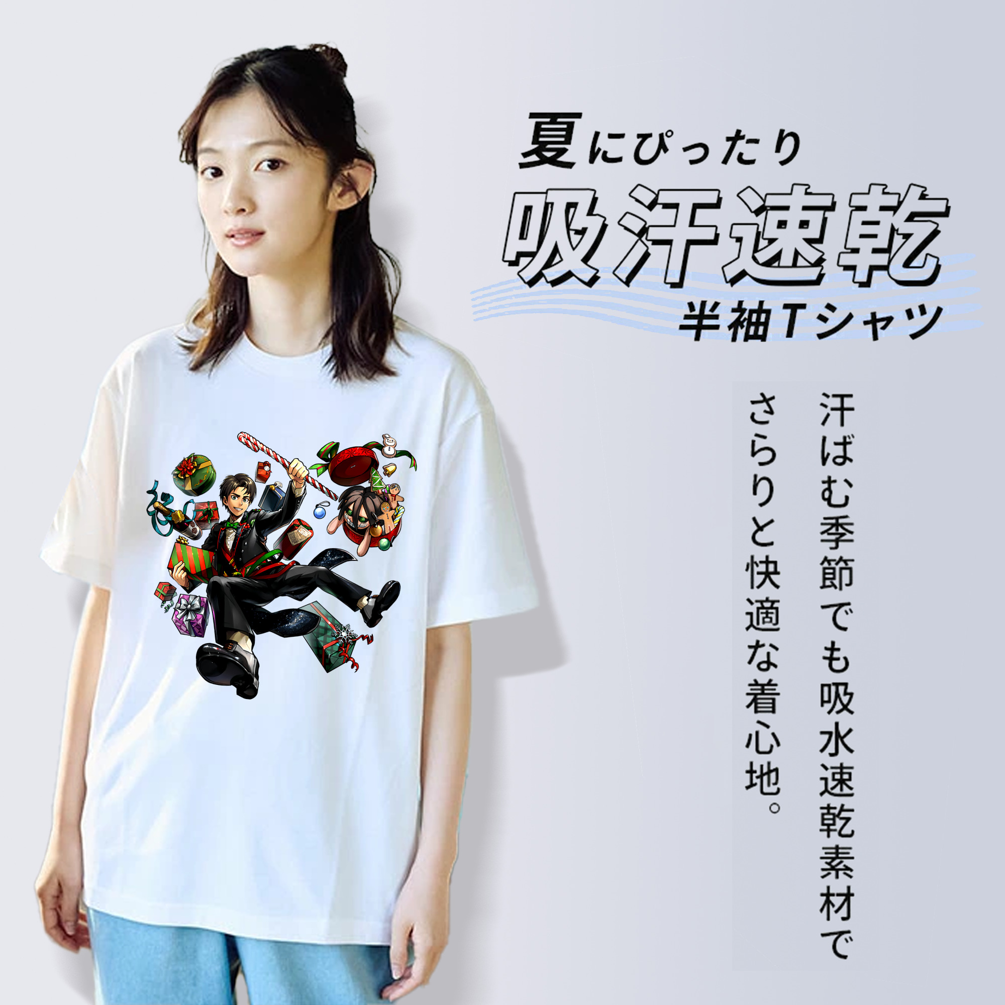 進撃の巨人 エレン･イェーガー Attack on Titan Eren Jäger レディースカジュアルプリントTシャツ（綿100％）
