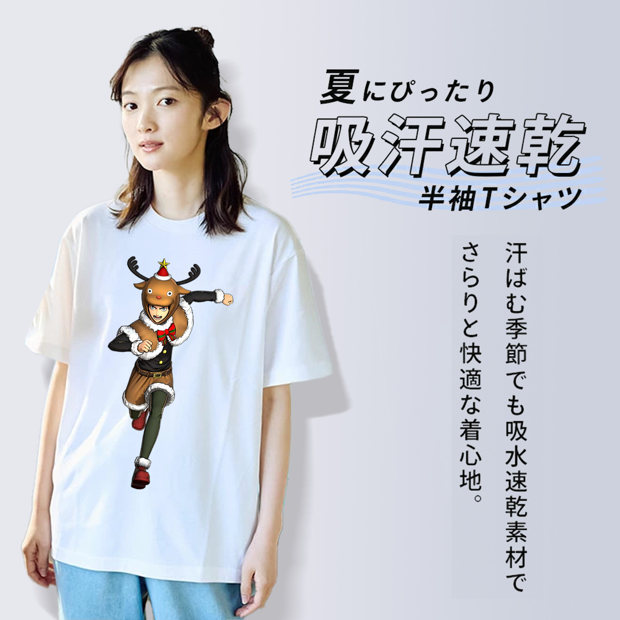 進撃の巨人 エレン･イェーガー Attack on Titan Eren Jäger レディースカジュアルプリントTシャツ（綿100％）