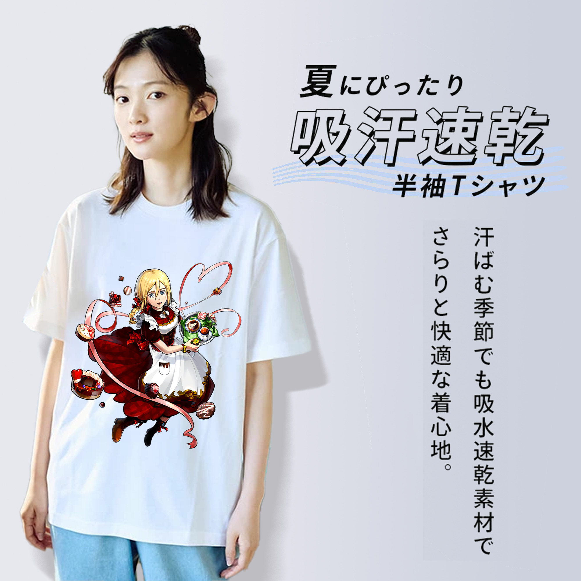 進撃の巨人 クリスタ·レンズ Attack on Titan Christa Lenz レディースカジュアルプリントTシャツ（綿100％）