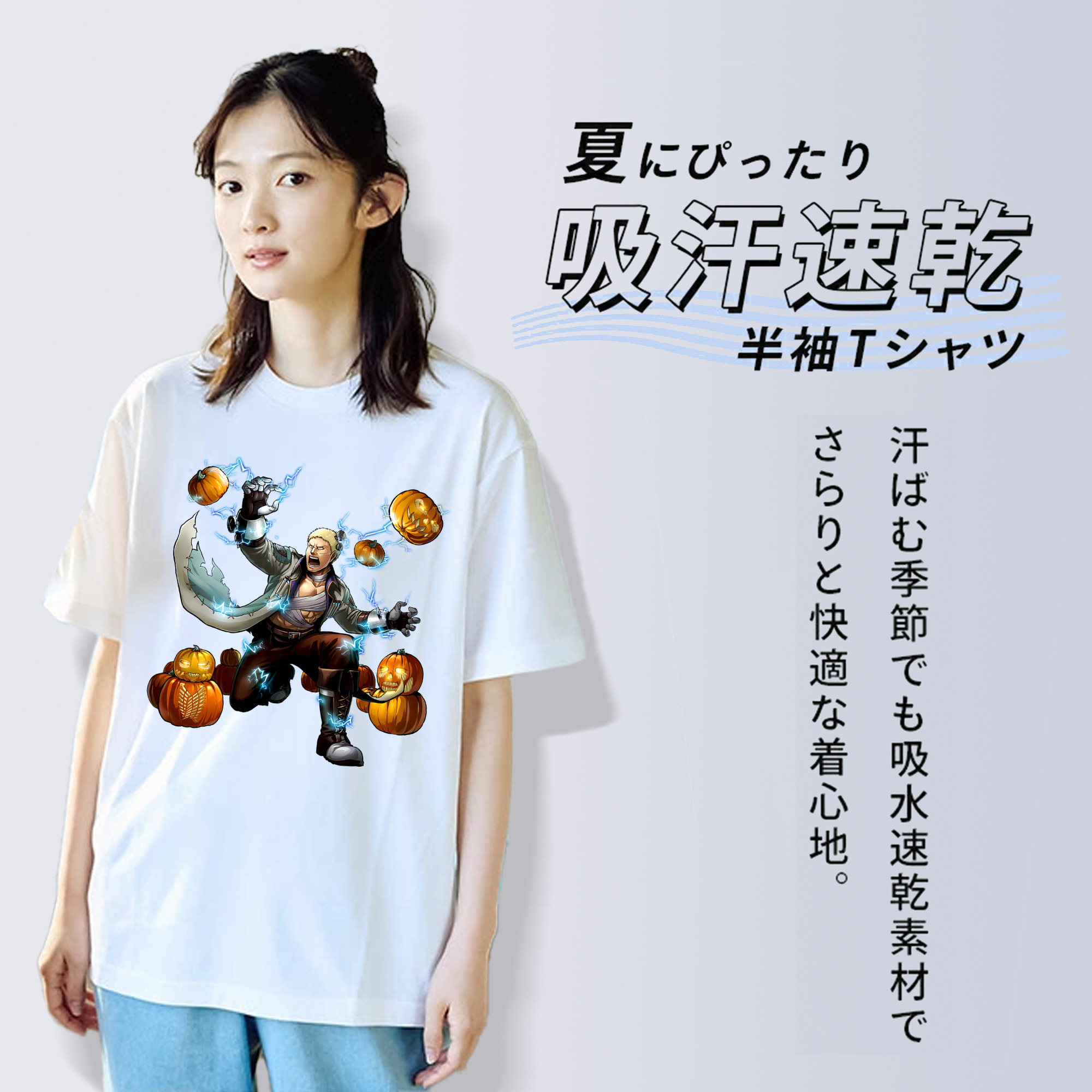 進撃の巨人 ライナー・ブラウン Attack on Titan Reiner Braun レディースカジュアルプリントTシャツ（綿100％）
