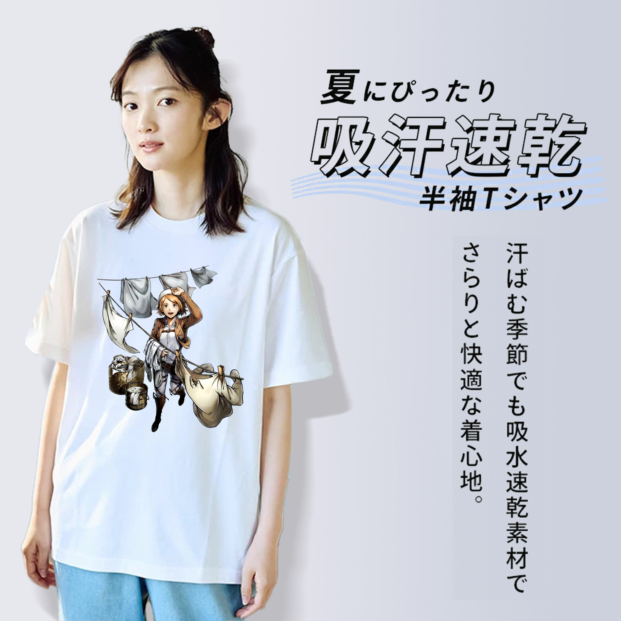 進撃の巨人 ペトラ·ラル Attack on Titan Petra Rall レディースカジュアルプリントTシャツ（綿100％）
