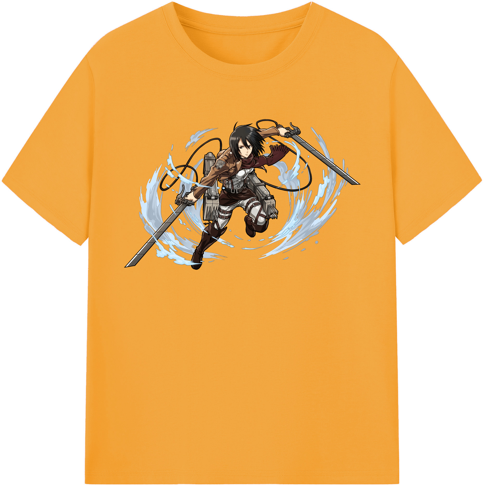 （画像用） 進撃の巨人 ミカサ·アッカーマン Attack on Titan Mikasa Ackerman レディースカジュアルプリントTシャツ（綿100％）