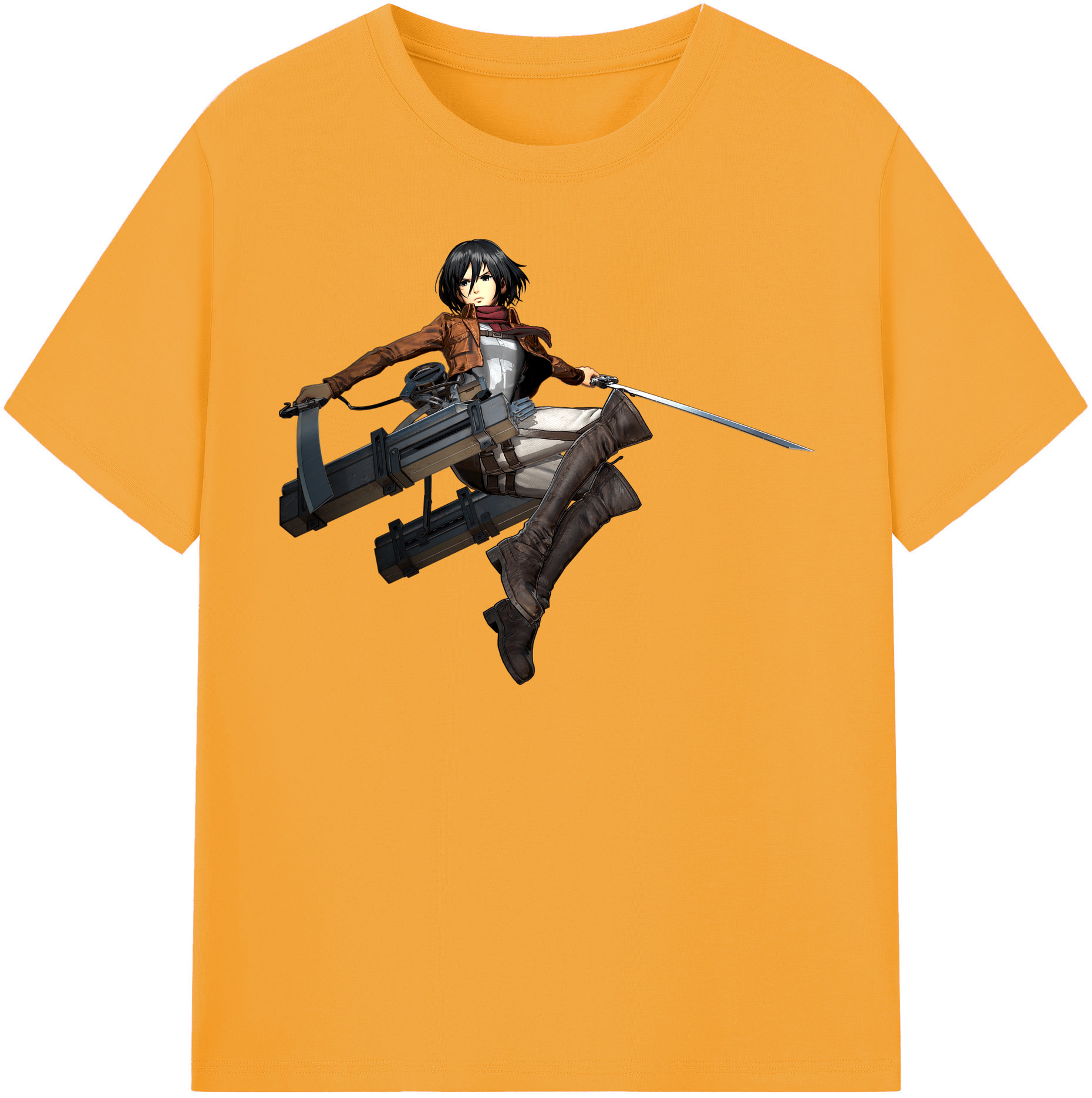 （画像用） 進撃の巨人 ミカサ·アッカーマン Attack on Titan Mikasa Ackerman レディースカジュアルプリントTシャツ（綿100％）