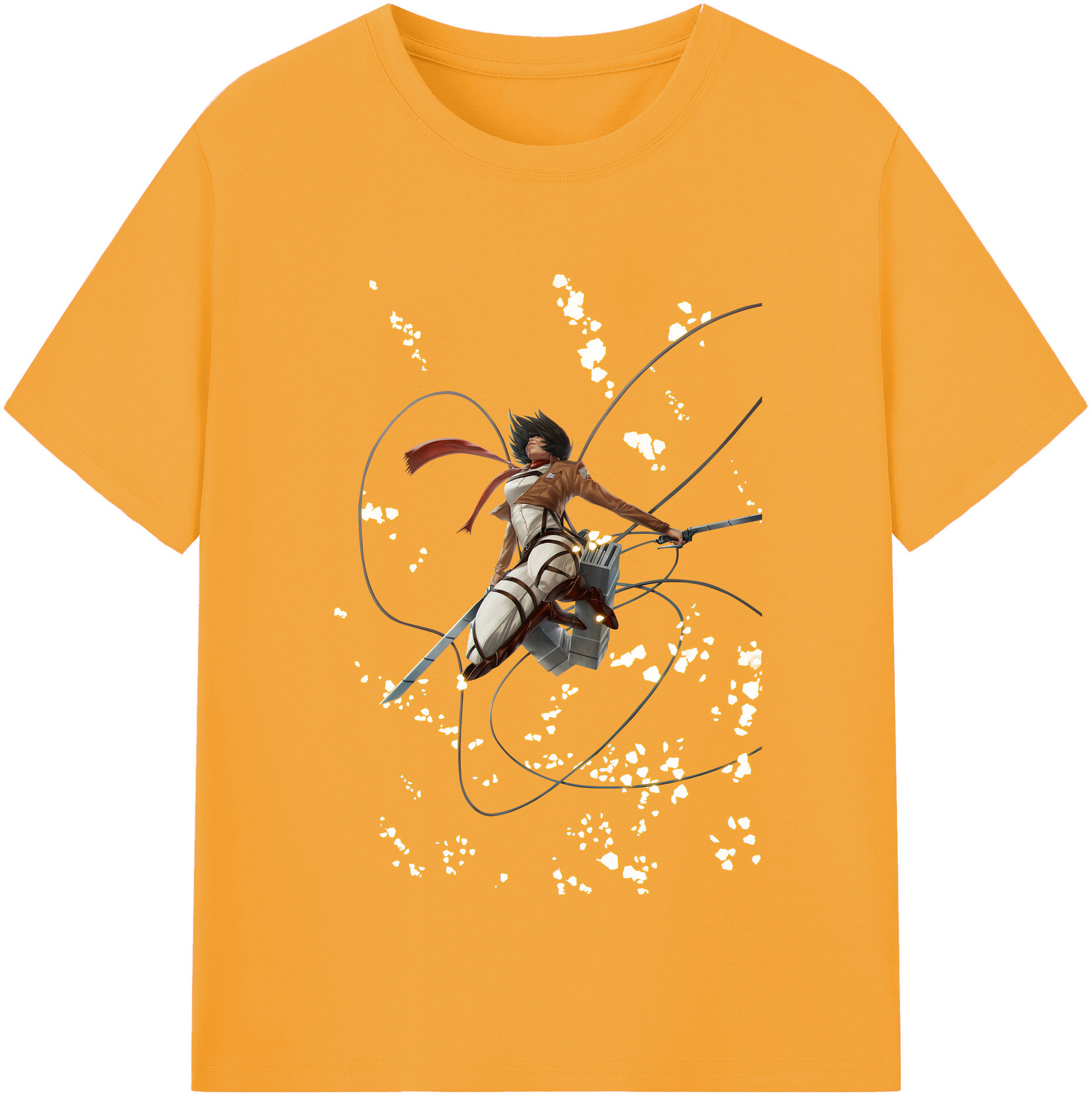 （画像用） 進撃の巨人 ミカサ·アッカーマン Attack on Titan Mikasa Ackerman レディースカジュアルプリントTシャツ（綿100％）