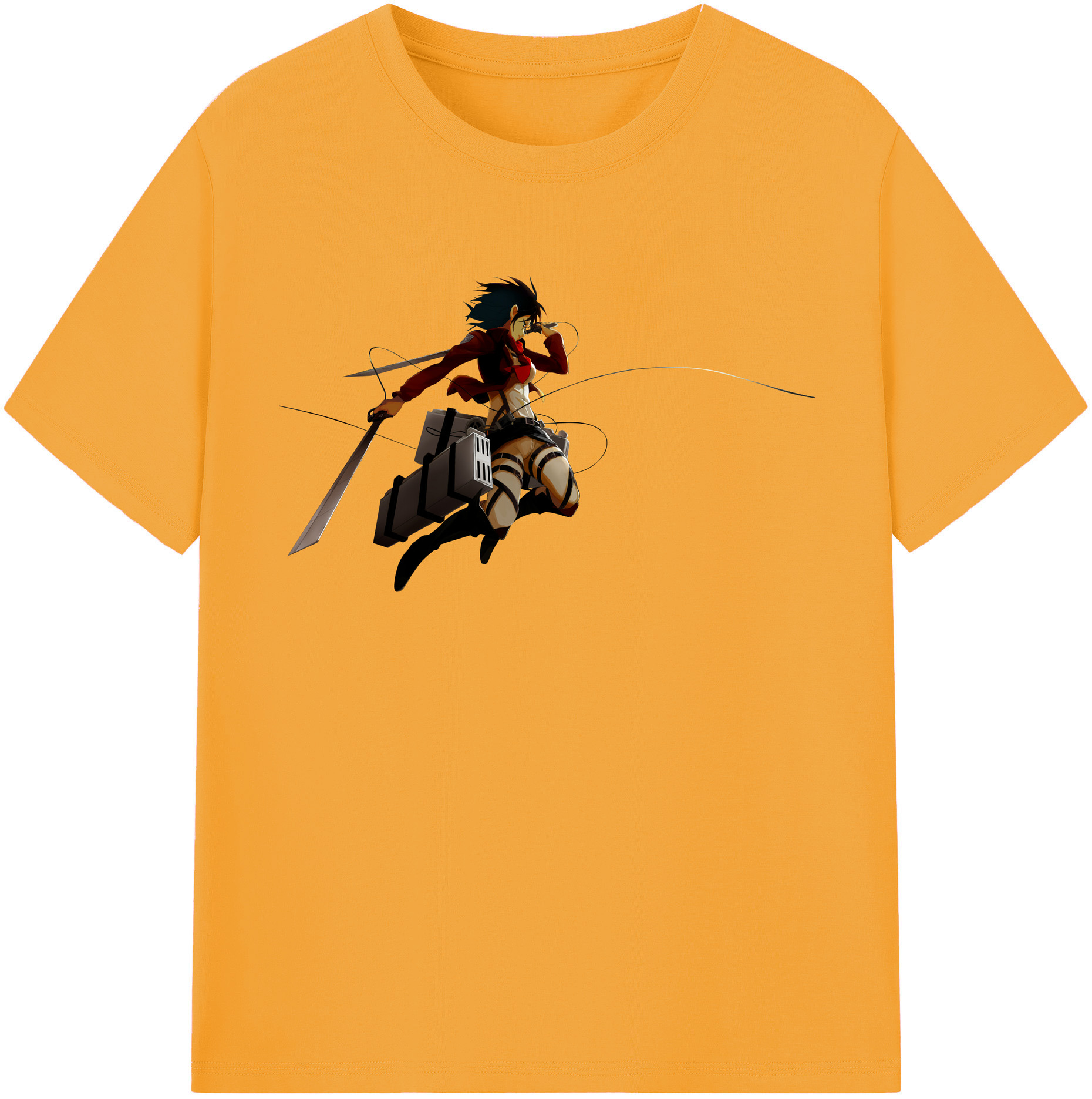 （画像用） 進撃の巨人 ミカサ·アッカーマン Attack on Titan Mikasa Ackerman レディースカジュアルプリントTシャツ（綿100％）