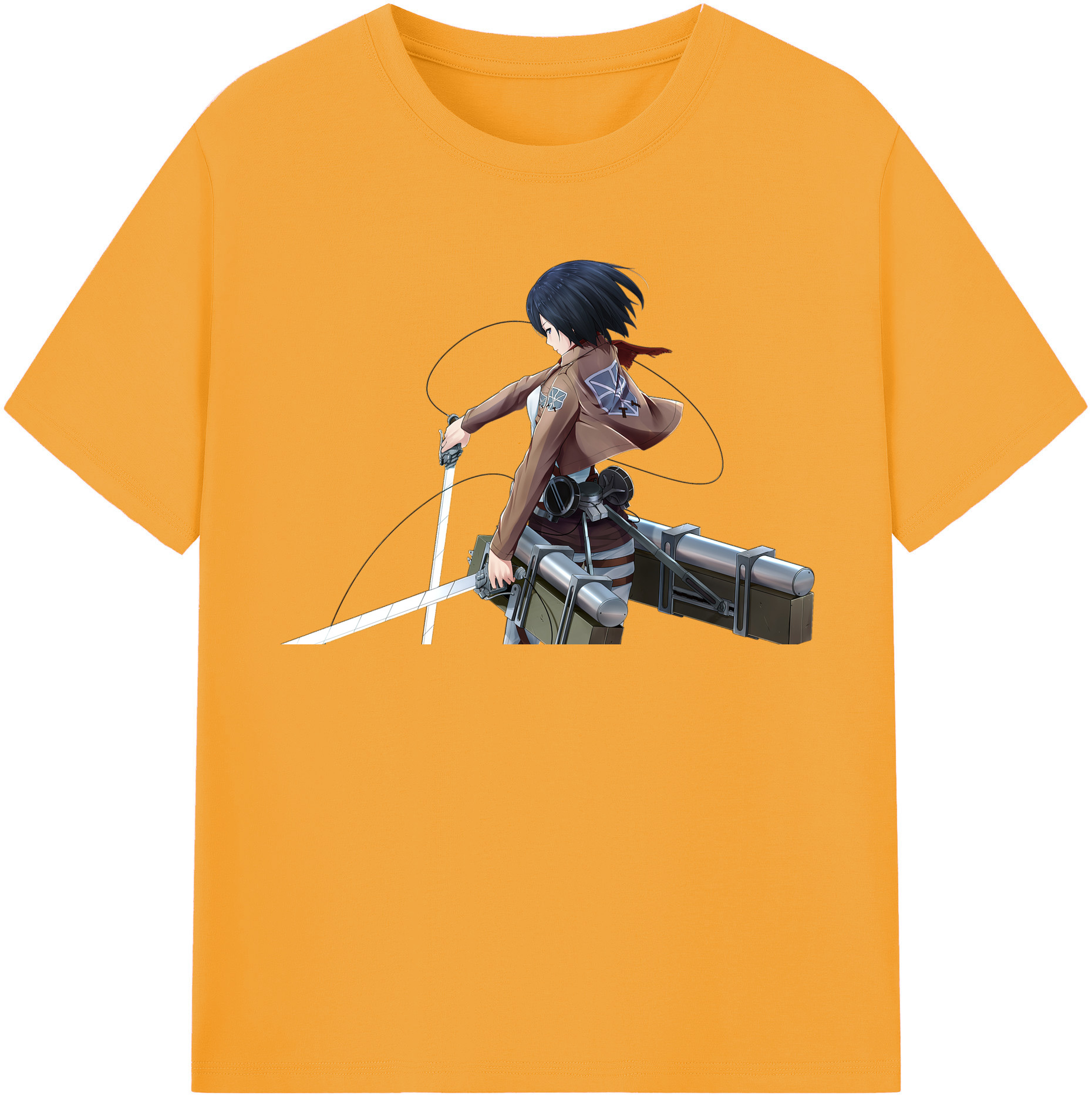 （画像用） 進撃の巨人 ミカサ·アッカーマン Attack on Titan Mikasa Ackerman レディースカジュアルプリントTシャツ（綿100％）