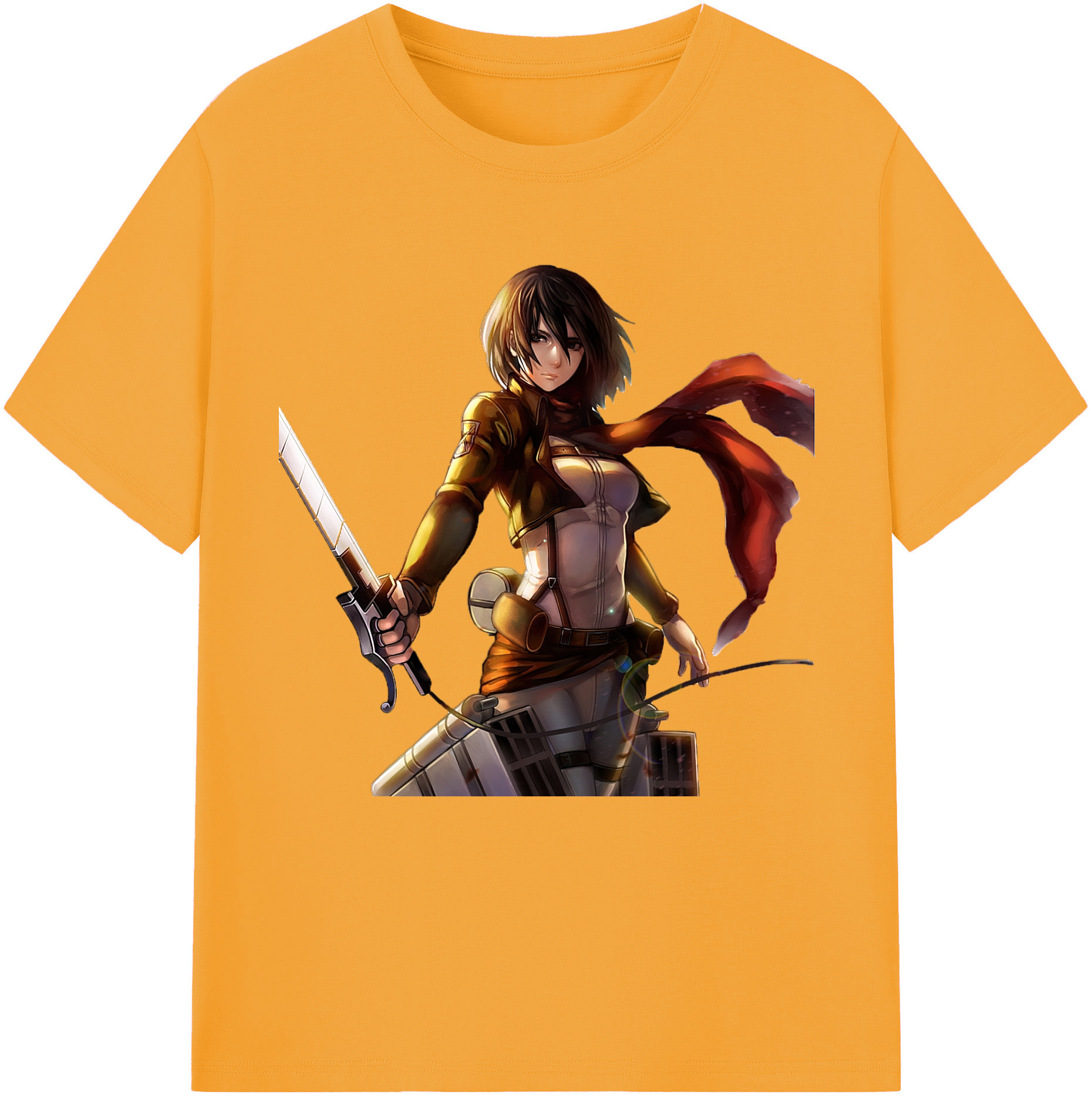 （画像用） 進撃の巨人 ミカサ·アッカーマン Attack on Titan Mikasa Ackerman レディースカジュアルプリントTシャツ（綿100％）