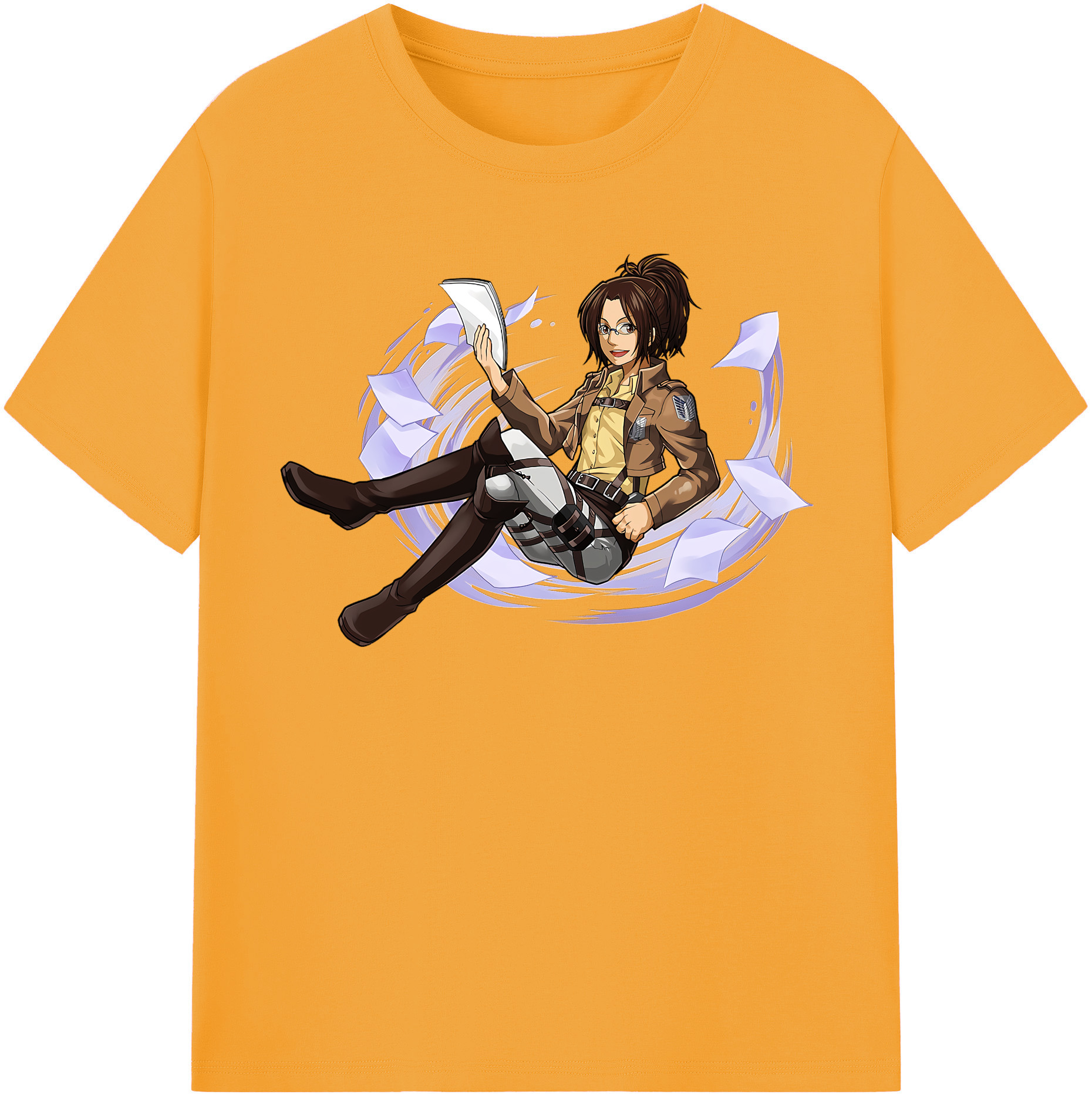 （画像用） 進撃の巨人 ハンジ·ゾエ Attack on Titan Hanji Zoe レディースカジュアルプリントTシャツ（綿100％）