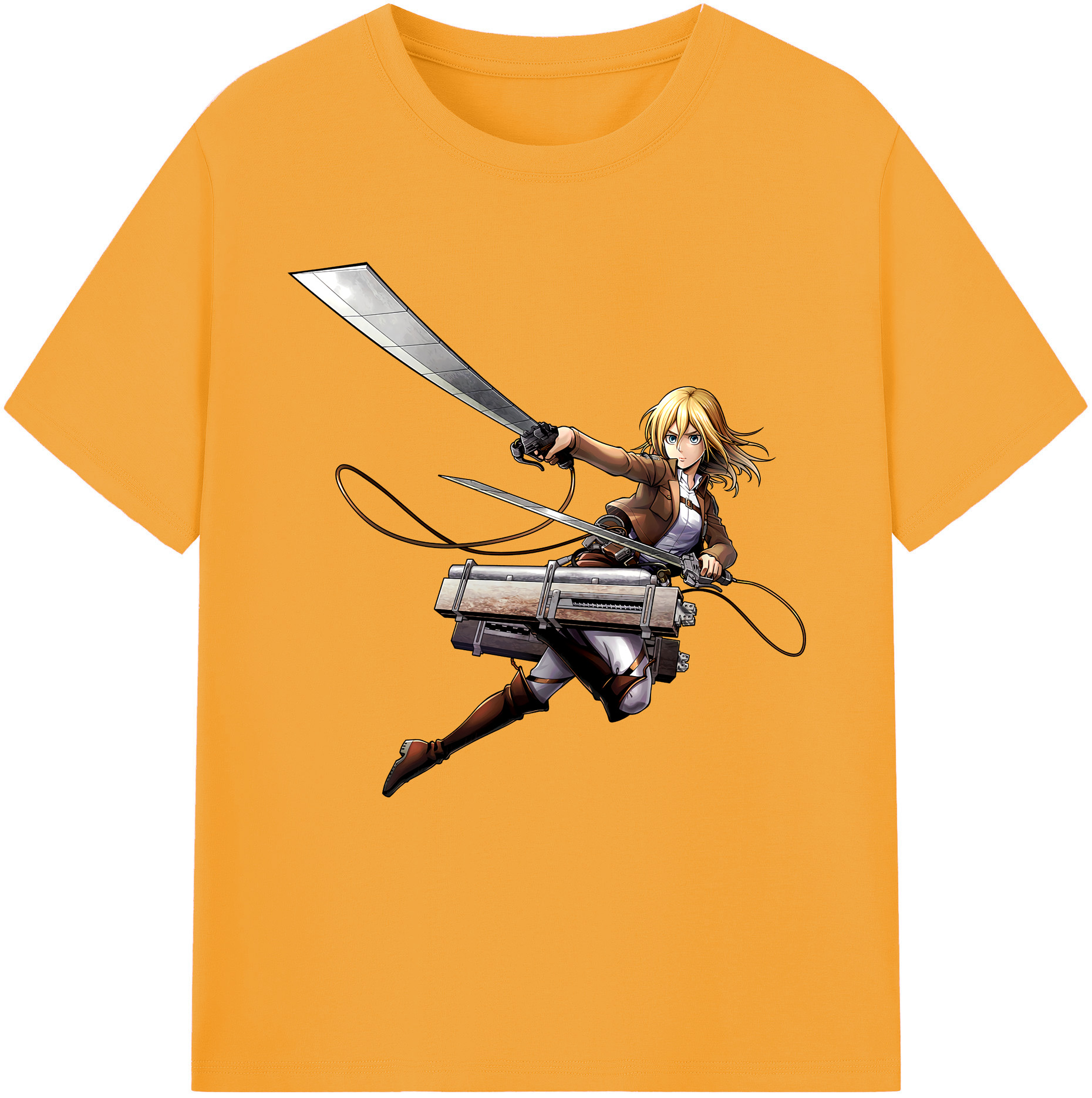 （画像用） 進撃の巨人 クリスタ·レンズ Attack on Titan Christa Lenz レディースカジュアルプリントTシャツ（綿100％）