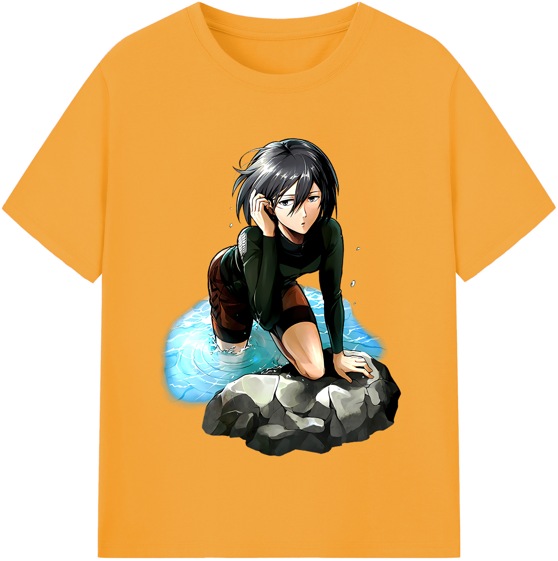 （画像用） 進撃の巨人 ミカサ·アッカーマン Attack on Titan Mikasa Ackerman レディースカジュアルプリントTシャツ（綿100％）