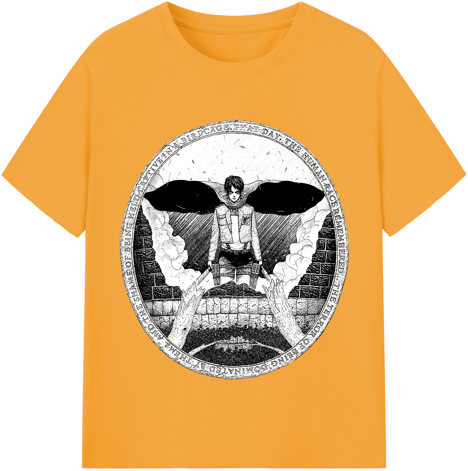 （画像用） 進撃の巨人 エレン･イェーガー Attack on Titan Eren Jäger レディースカジュアルプリントTシャツ（綿100％）