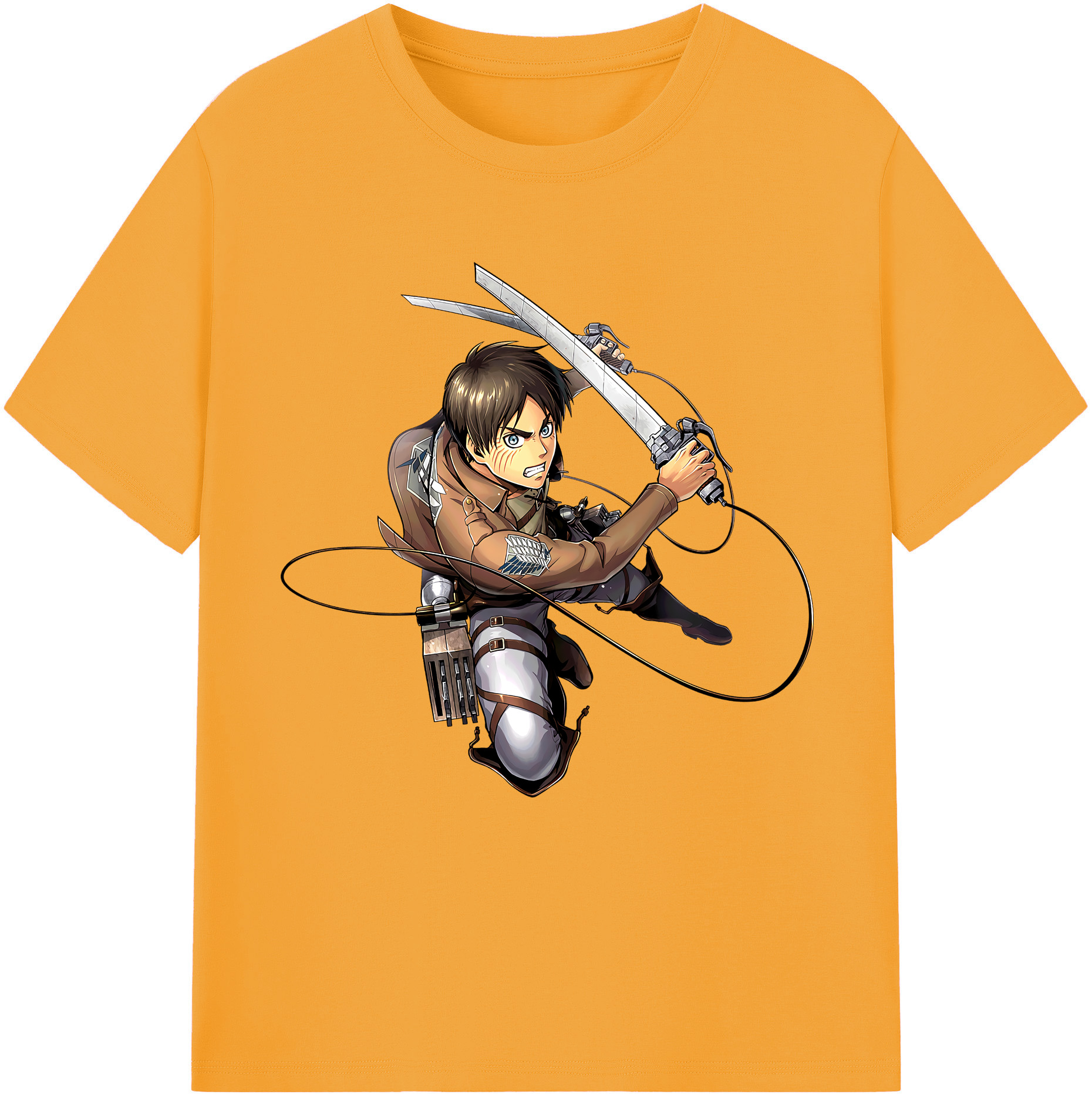 （画像用） 進撃の巨人 エレン･イェーガー Attack on Titan Eren Jäger レディースカジュアルプリントTシャツ（綿100％）