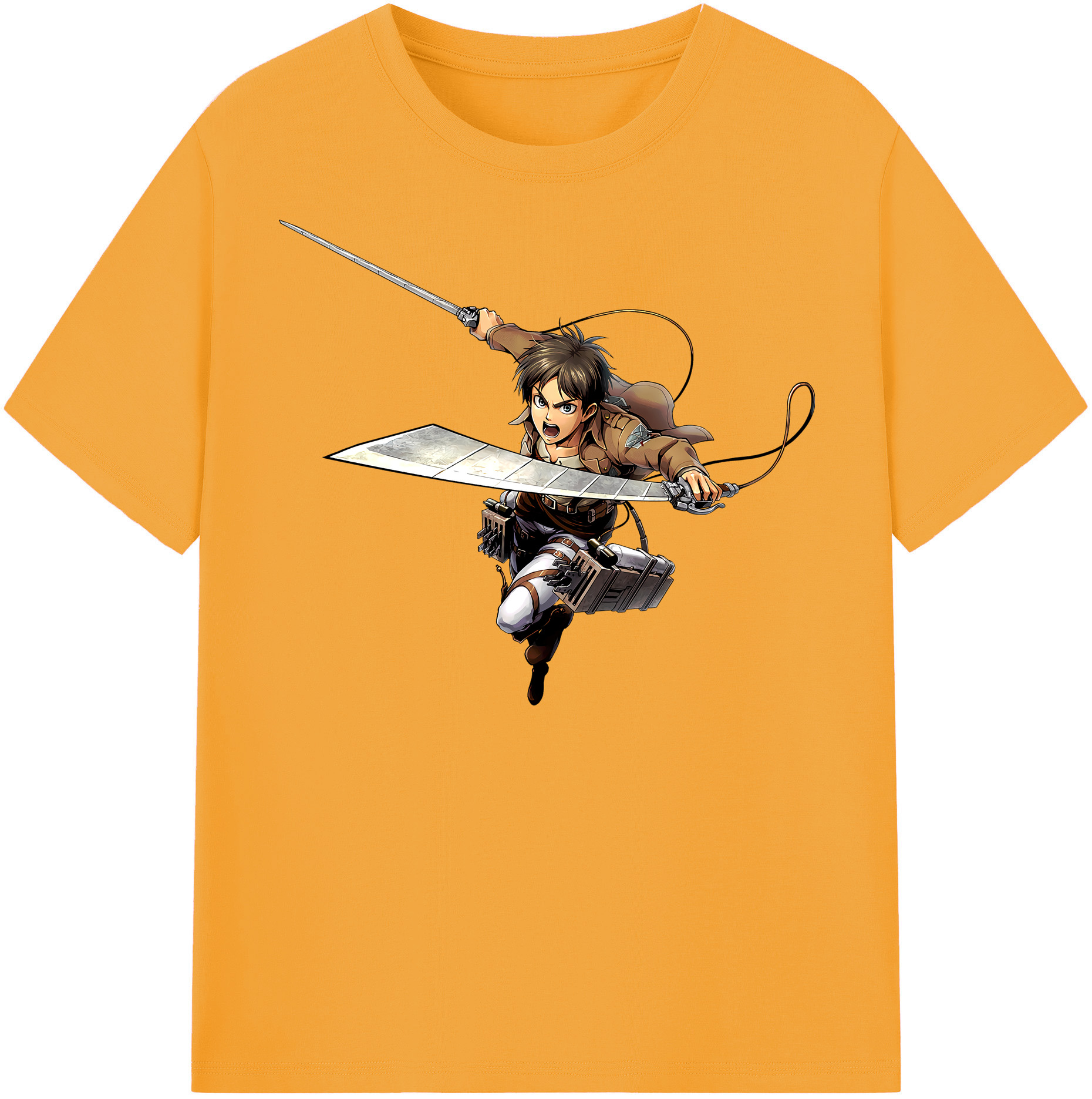 （画像用） 進撃の巨人 エレン･イェーガー Attack on Titan Eren Jäger レディースカジュアルプリントTシャツ（綿100％）