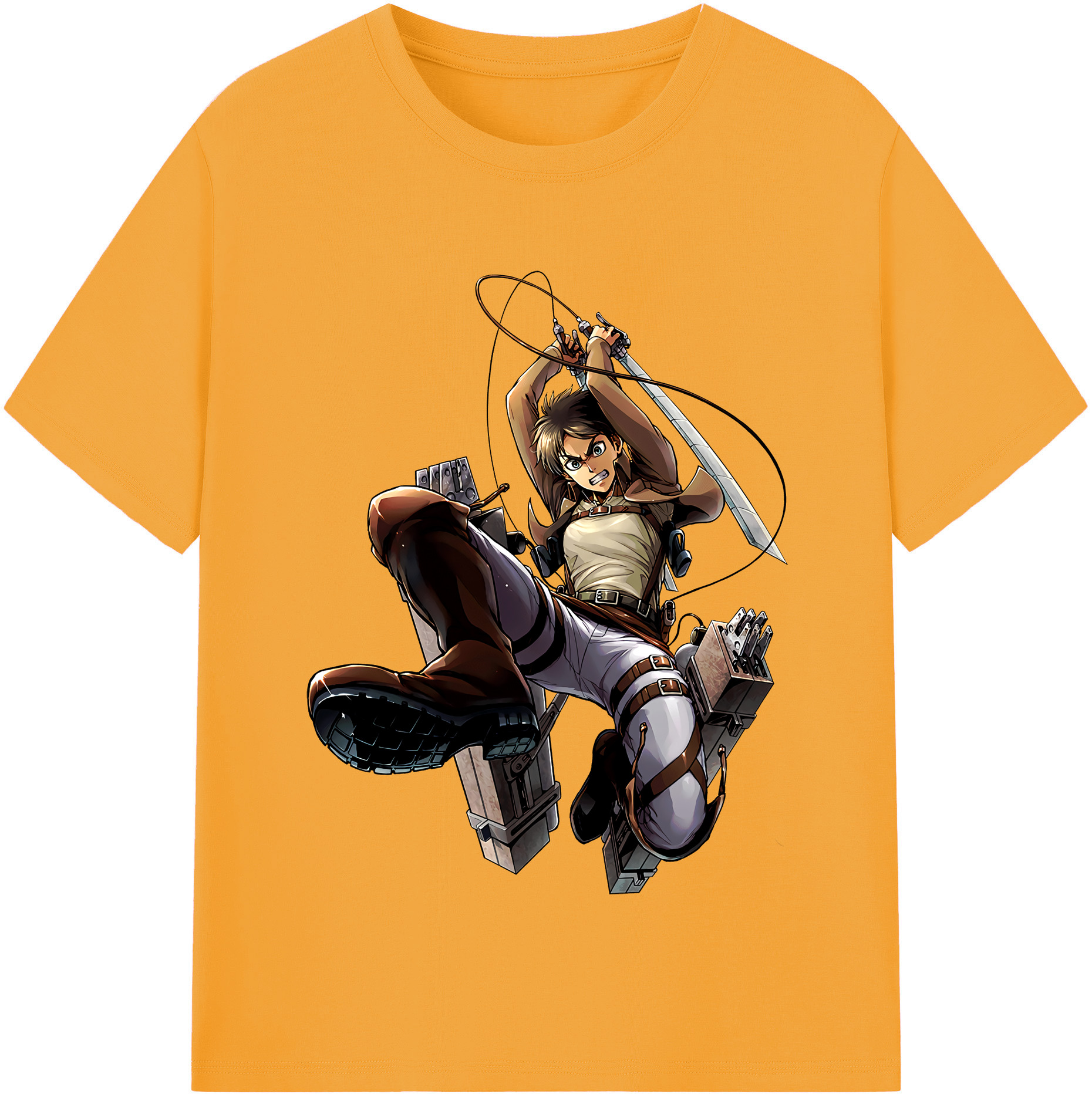 （画像用） 進撃の巨人 エレン･イェーガー Attack on Titan Eren Jäger レディースカジュアルプリントTシャツ（綿100％）