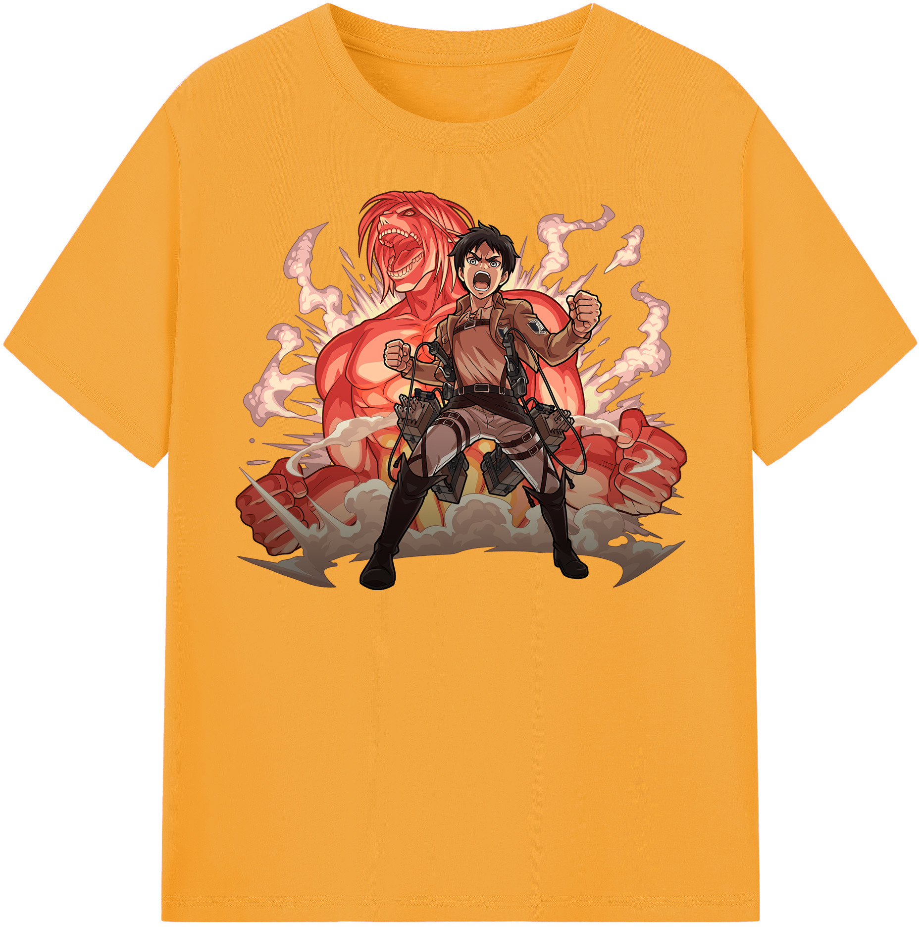 （画像用） 進撃の巨人 エレン･イェーガー Attack on Titan Eren Jäger レディースカジュアルプリントTシャツ（綿100％）
