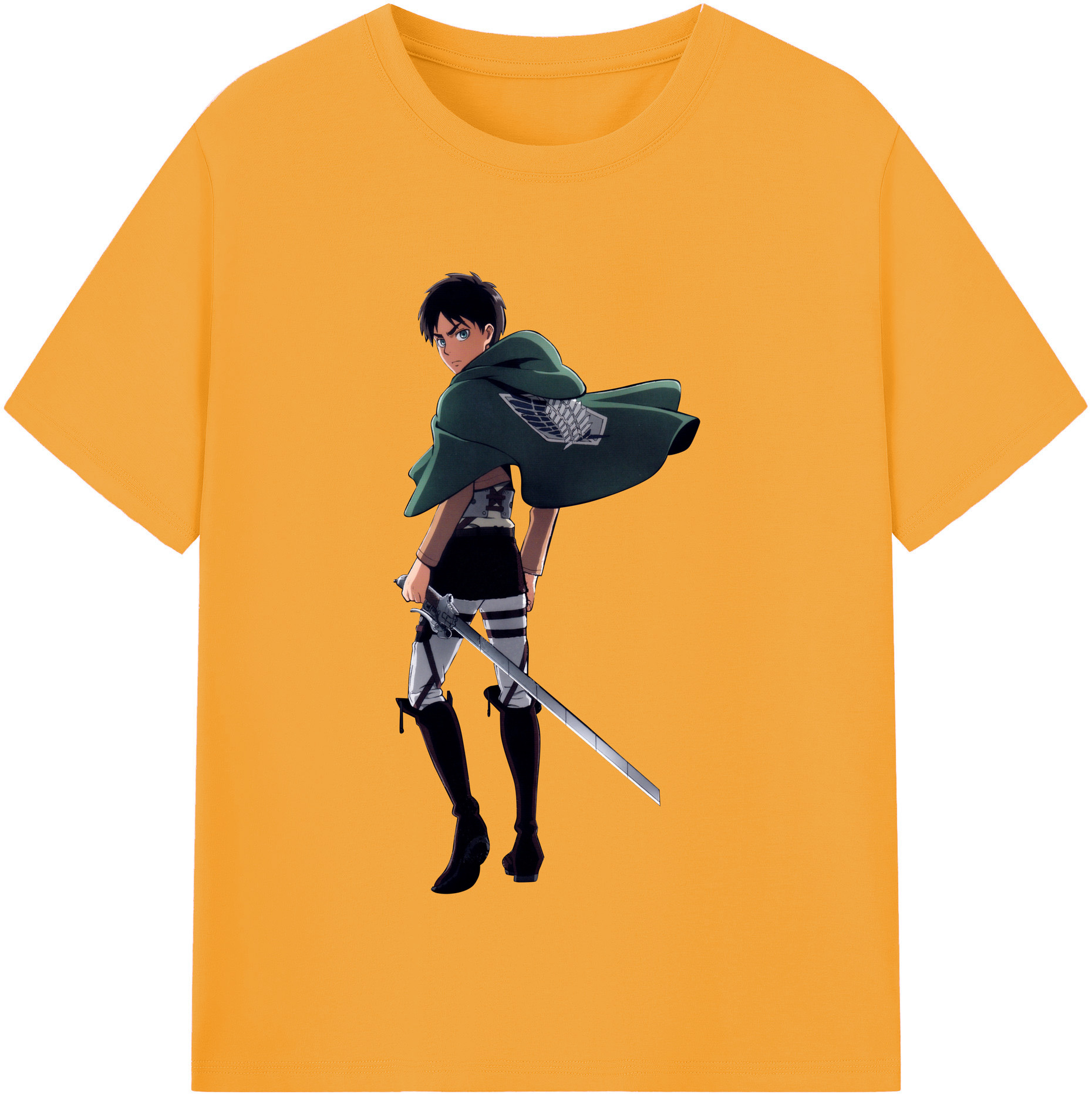 （画像用） 進撃の巨人 エレン･イェーガー Attack on Titan Eren Jäger レディースカジュアルプリントTシャツ（綿100％）