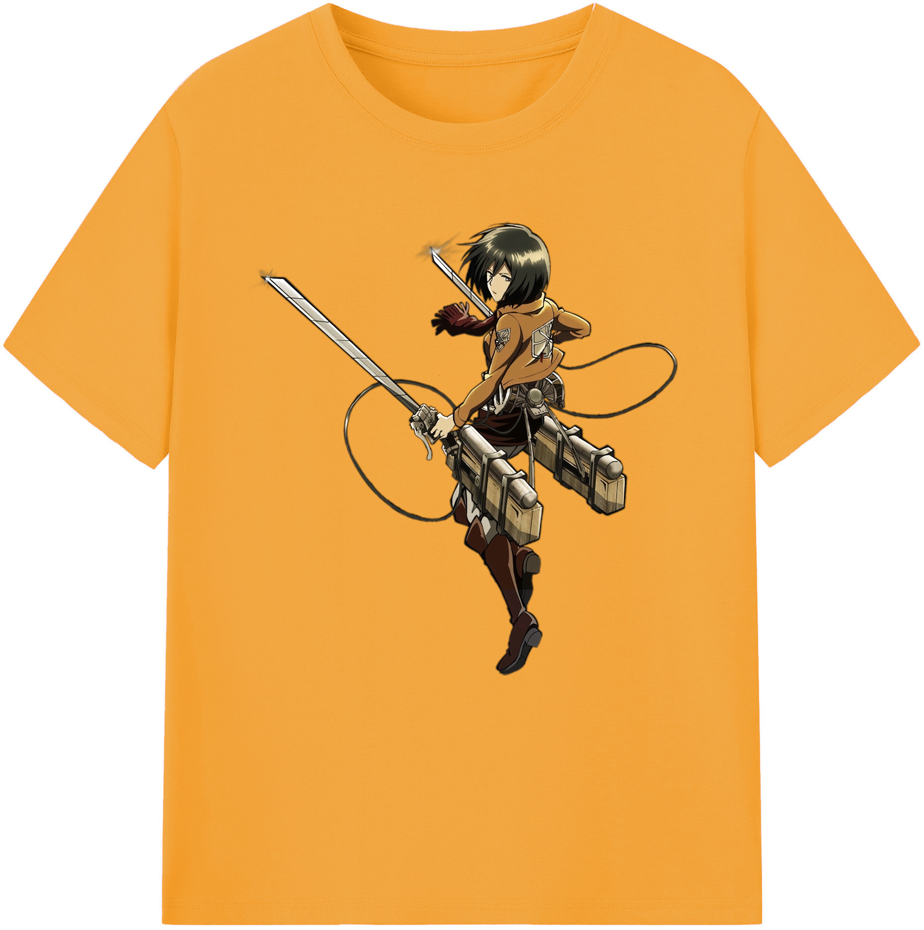 （画像用） 進撃の巨人 ミカサ·アッカーマン Attack on Titan Mikasa Ackerman レディースカジュアルプリントTシャツ（綿100％）
