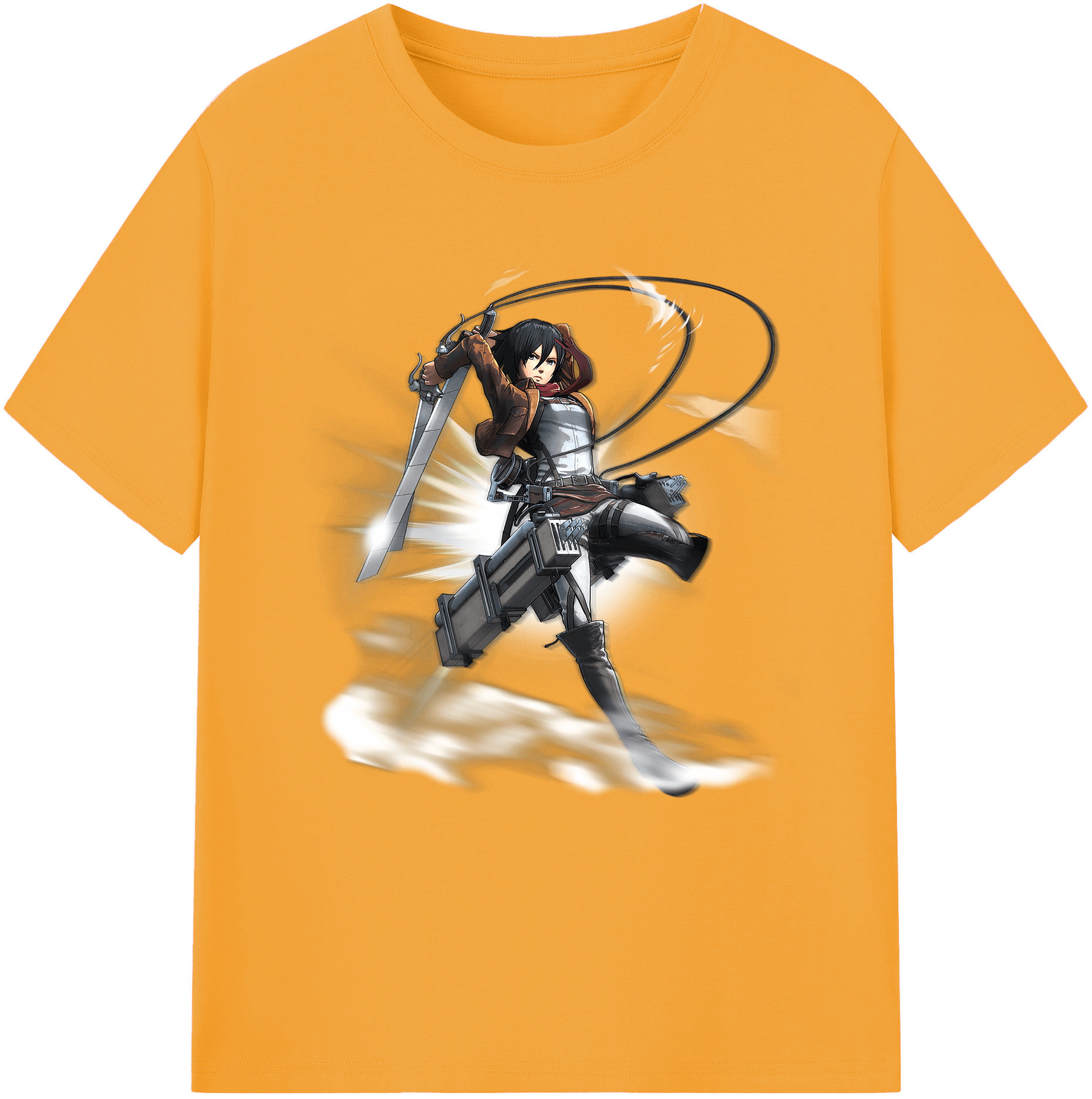 （画像用） 進撃の巨人 ミカサ·アッカーマン Attack on Titan Mikasa Ackerman レディースカジュアルプリントTシャツ（綿100％）