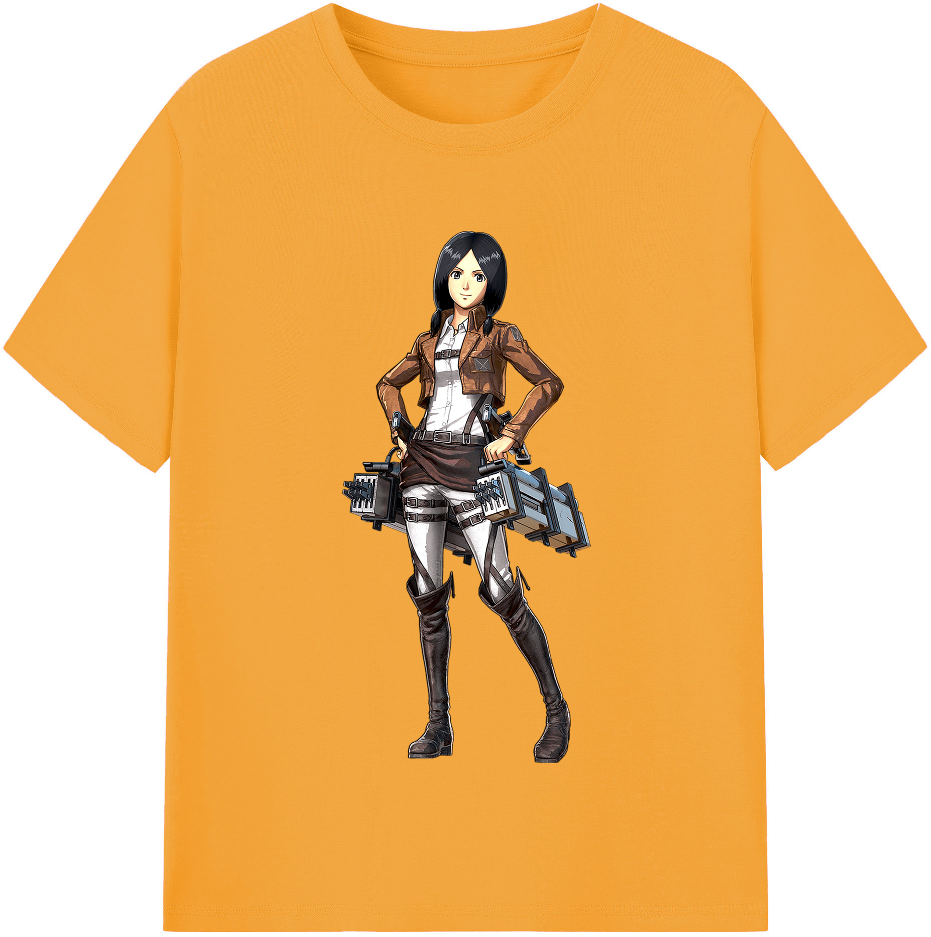 （画像用） 進撃の巨人 ミカサ·アッカーマン Attack on Titan Mikasa Ackerman レディースカジュアルプリントTシャツ（綿100％）