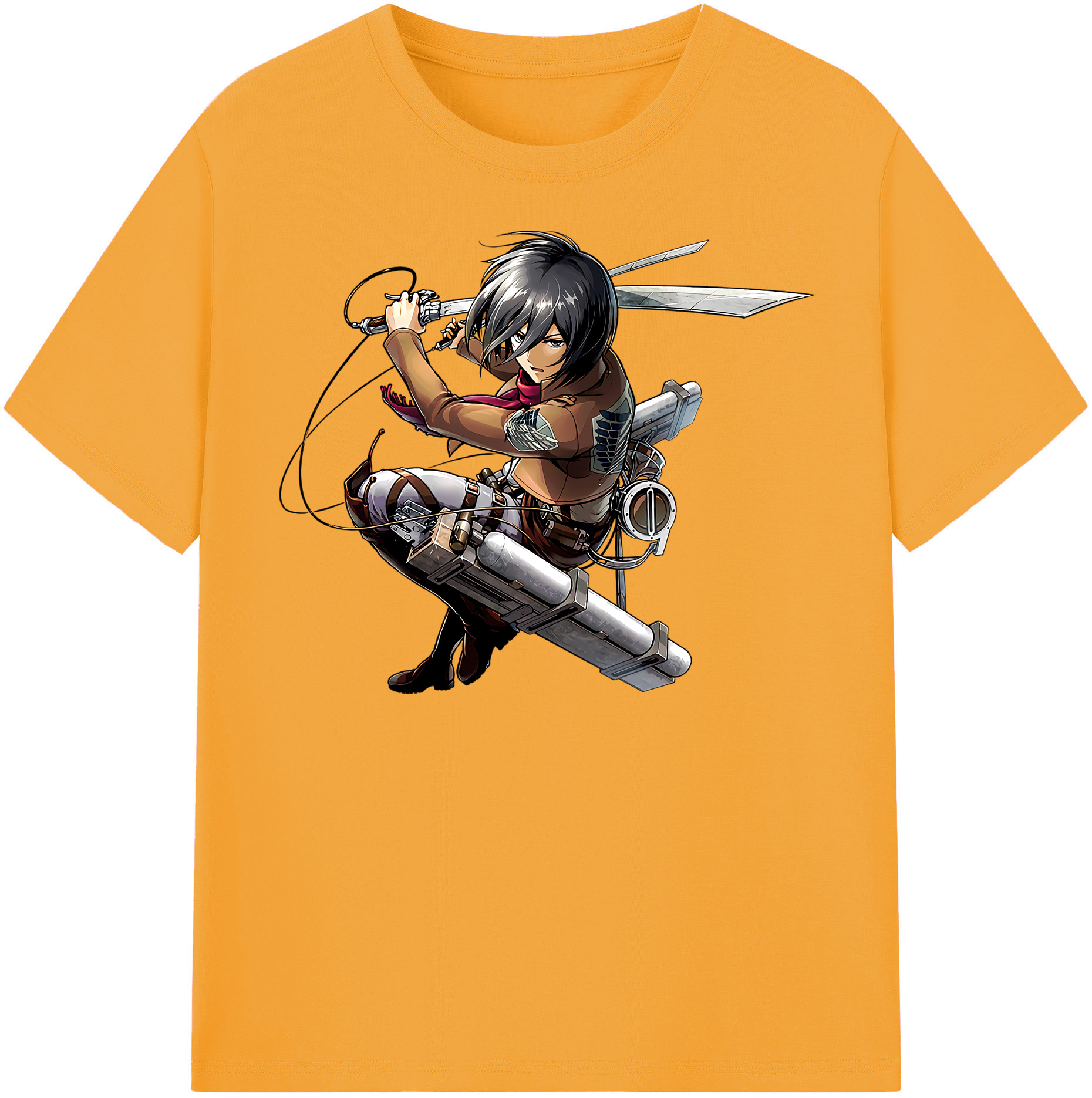 （画像用） 進撃の巨人 ミカサ·アッカーマン Attack on Titan Mikasa Ackerman レディースカジュアルプリントTシャツ（綿100％）