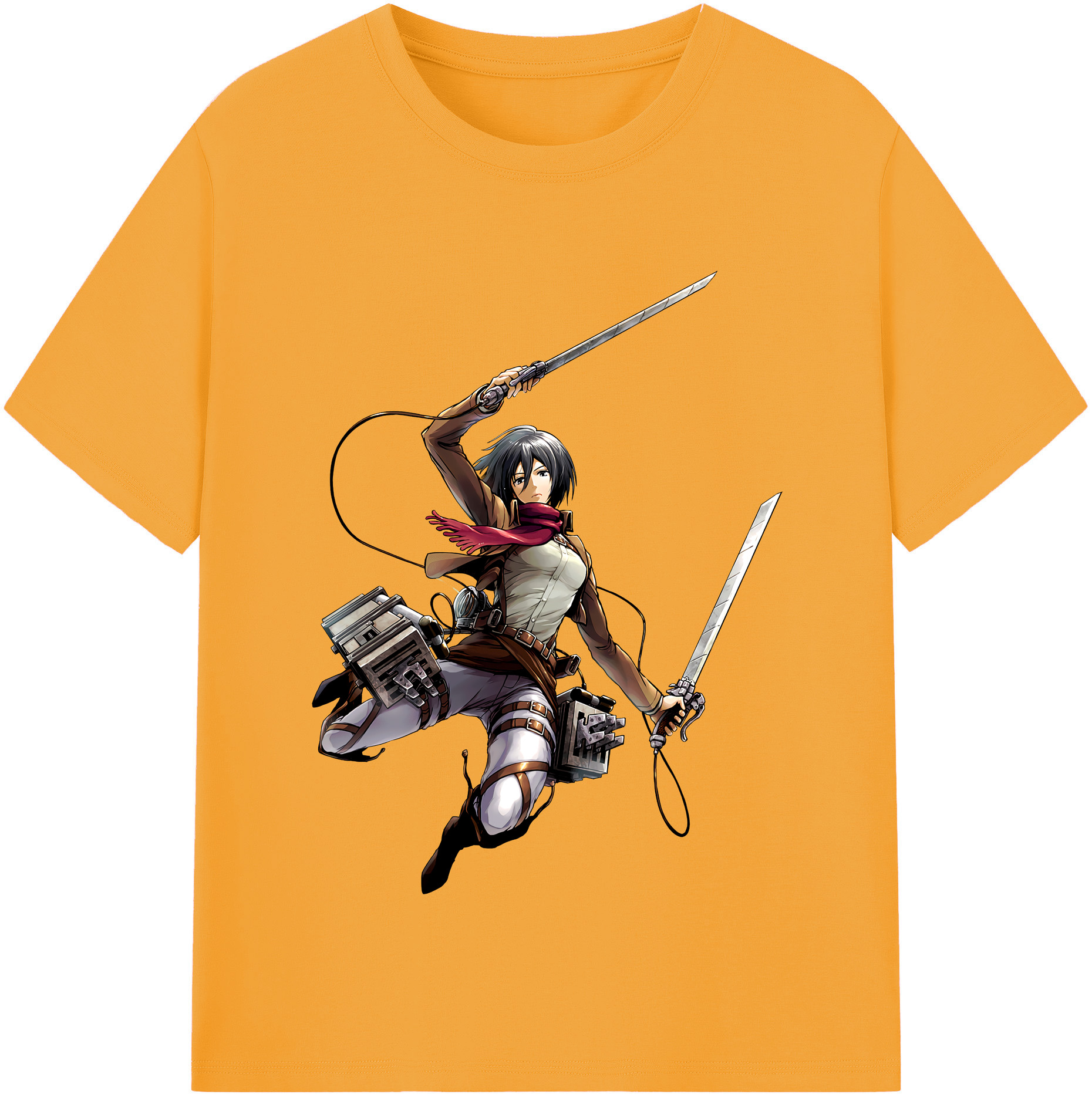 （画像用） 進撃の巨人 ミカサ·アッカーマン Attack on Titan Mikasa Ackerman レディースカジュアルプリントTシャツ（綿100％）
