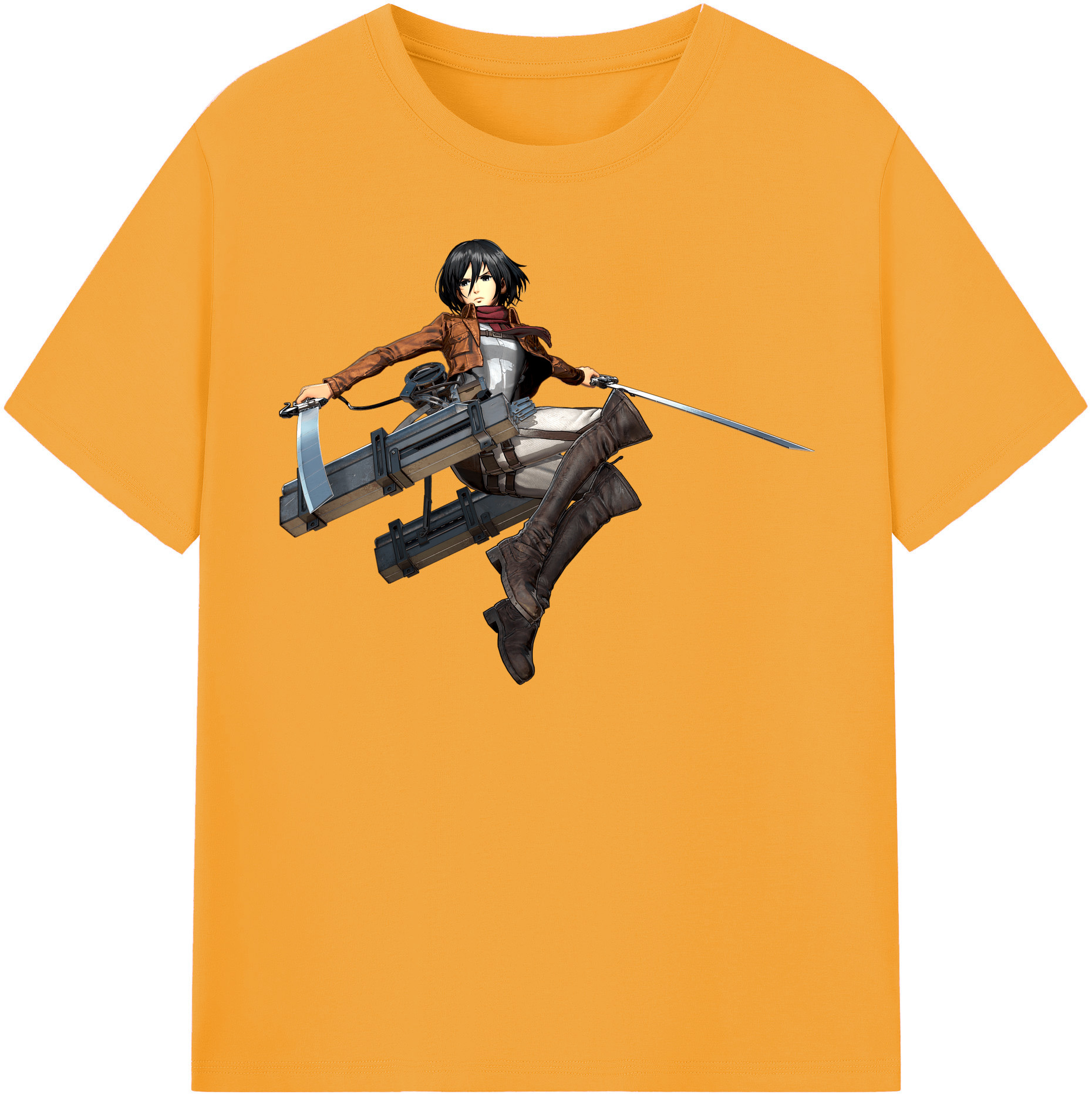 （画像用） 進撃の巨人 ミカサ·アッカーマン Attack on Titan Mikasa Ackerman レディースカジュアルプリントTシャツ（綿100％）
