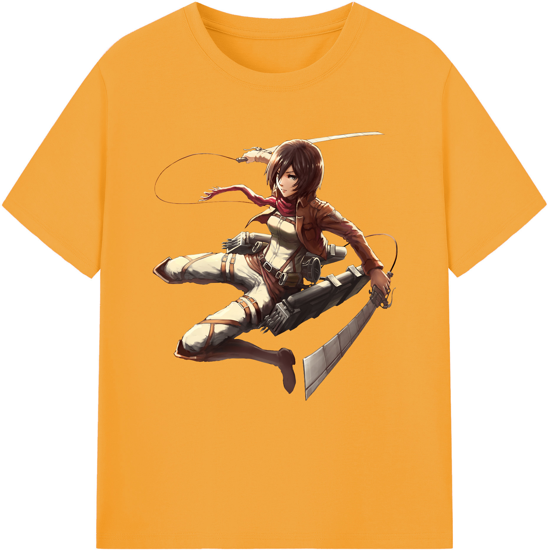 （画像用） 進撃の巨人 ミカサ·アッカーマン Attack on Titan Mikasa Ackerman レディースカジュアルプリントTシャツ（綿100％）