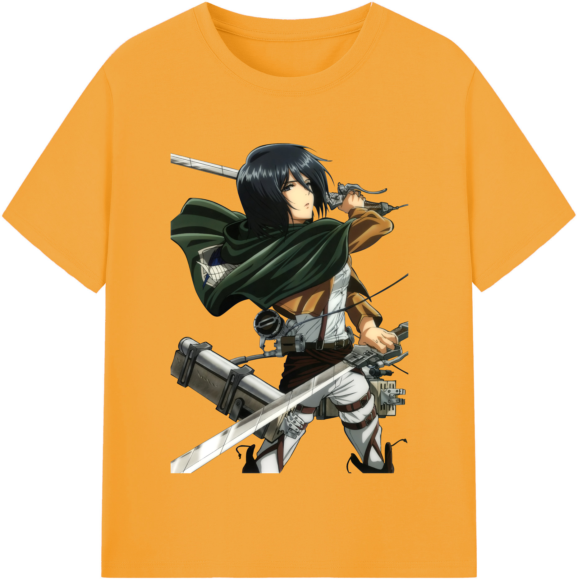 （画像用） 進撃の巨人 ミカサ·アッカーマン Attack on Titan Mikasa Ackerman レディースカジュアルプリントTシャツ（綿100％）