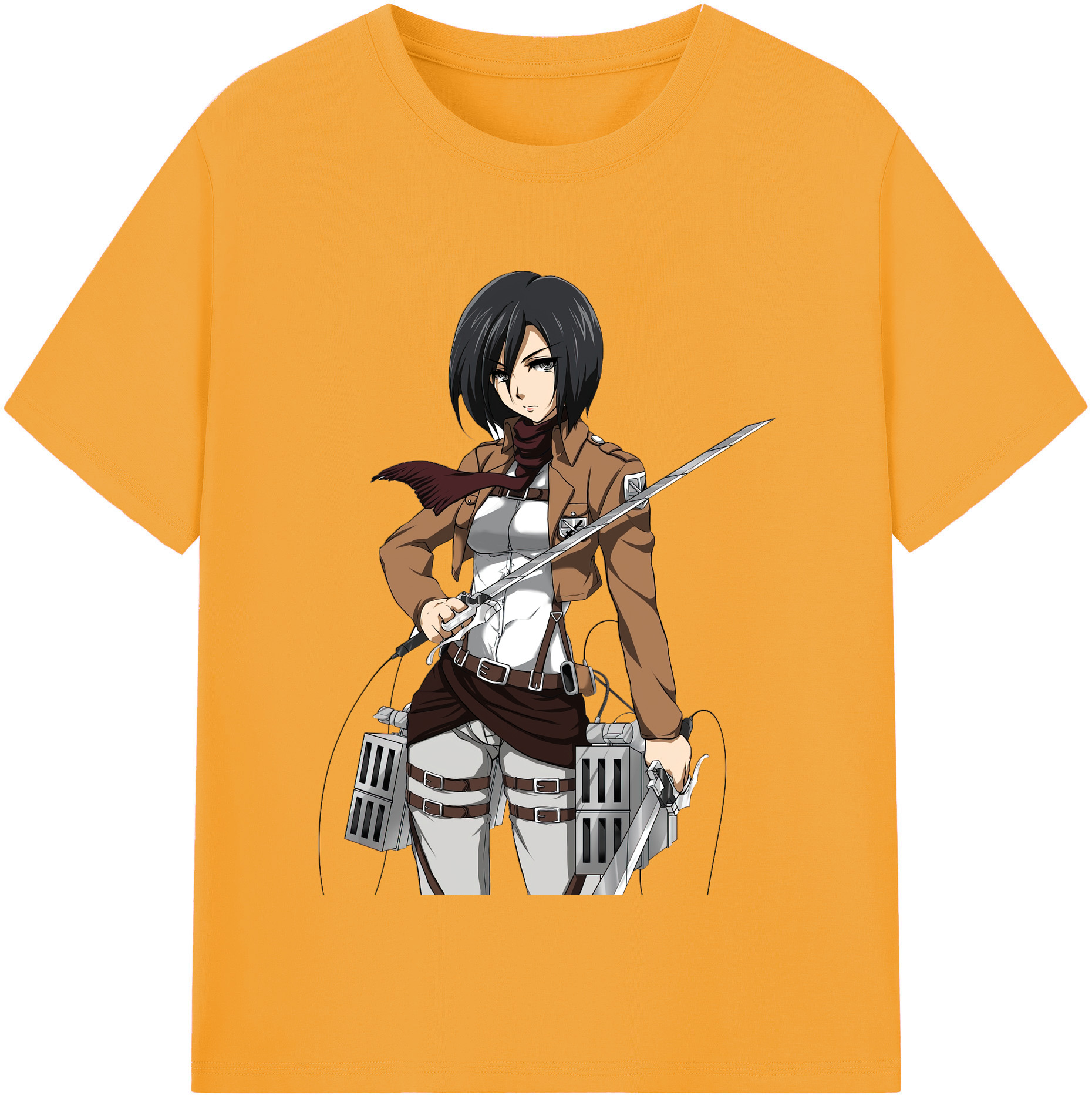 （画像用） 進撃の巨人 ミカサ·アッカーマン Attack on Titan Mikasa Ackerman レディースカジュアルプリントTシャツ（綿100％）