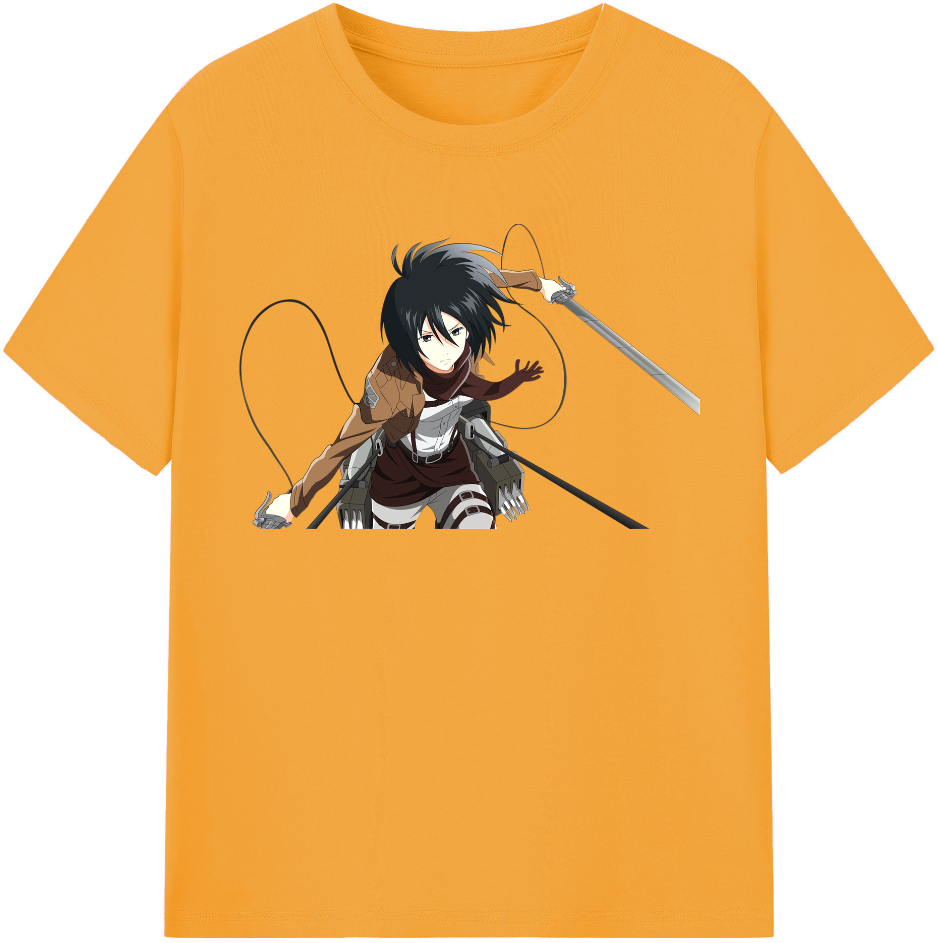 （画像用） 進撃の巨人 ミカサ·アッカーマン Attack on Titan Mikasa Ackerman レディースカジュアルプリントTシャツ（綿100％）