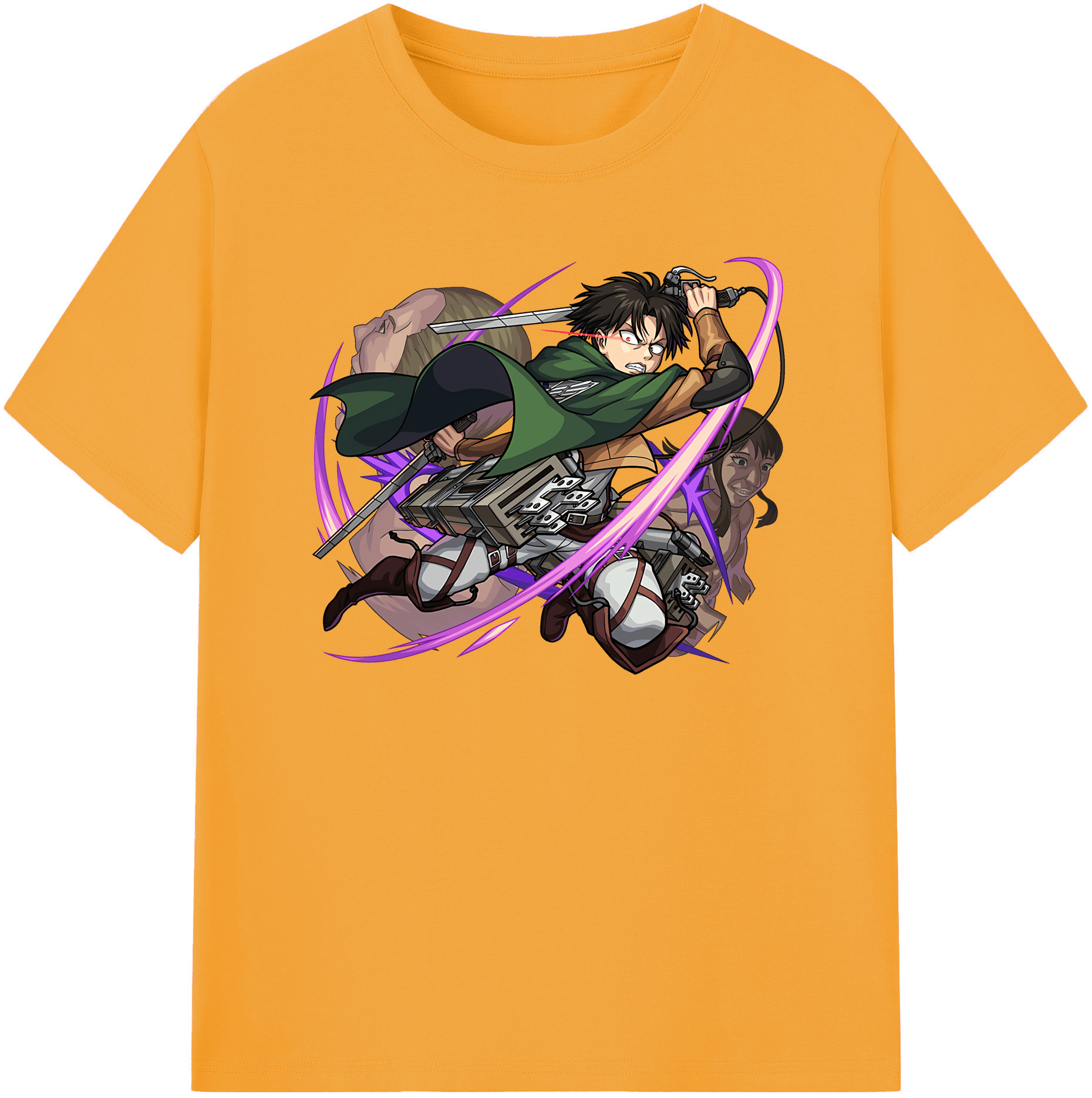 （画像用） 進撃の巨人 リヴァイ·アッカーマン Attack on Titan Levi Ackerman レディースカジュアルプリントTシャツ（綿100％）