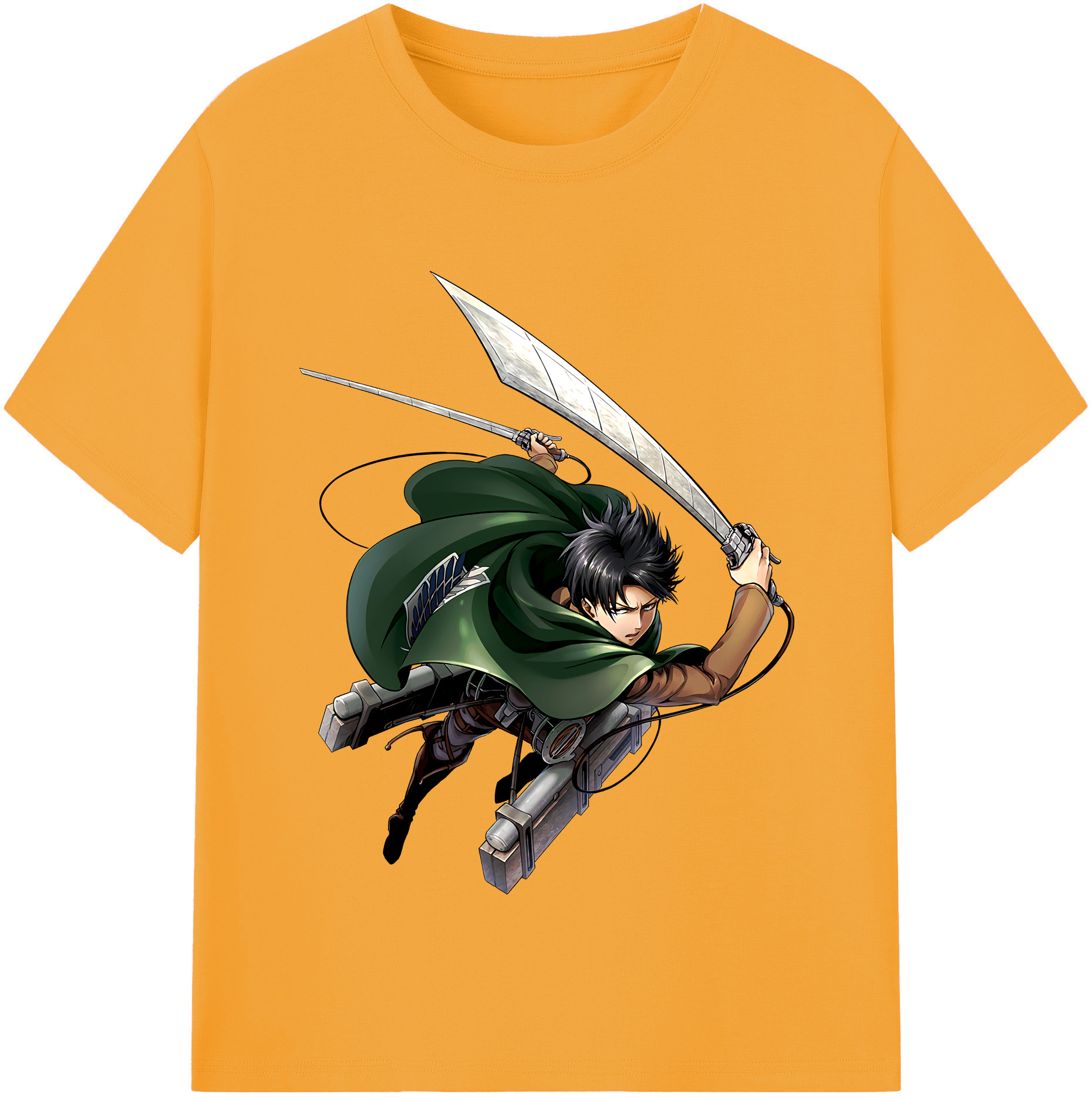 （画像用） 進撃の巨人 リヴァイ·アッカーマン Attack on Titan Levi Ackerman レディースカジュアルプリントTシャツ（綿100％）