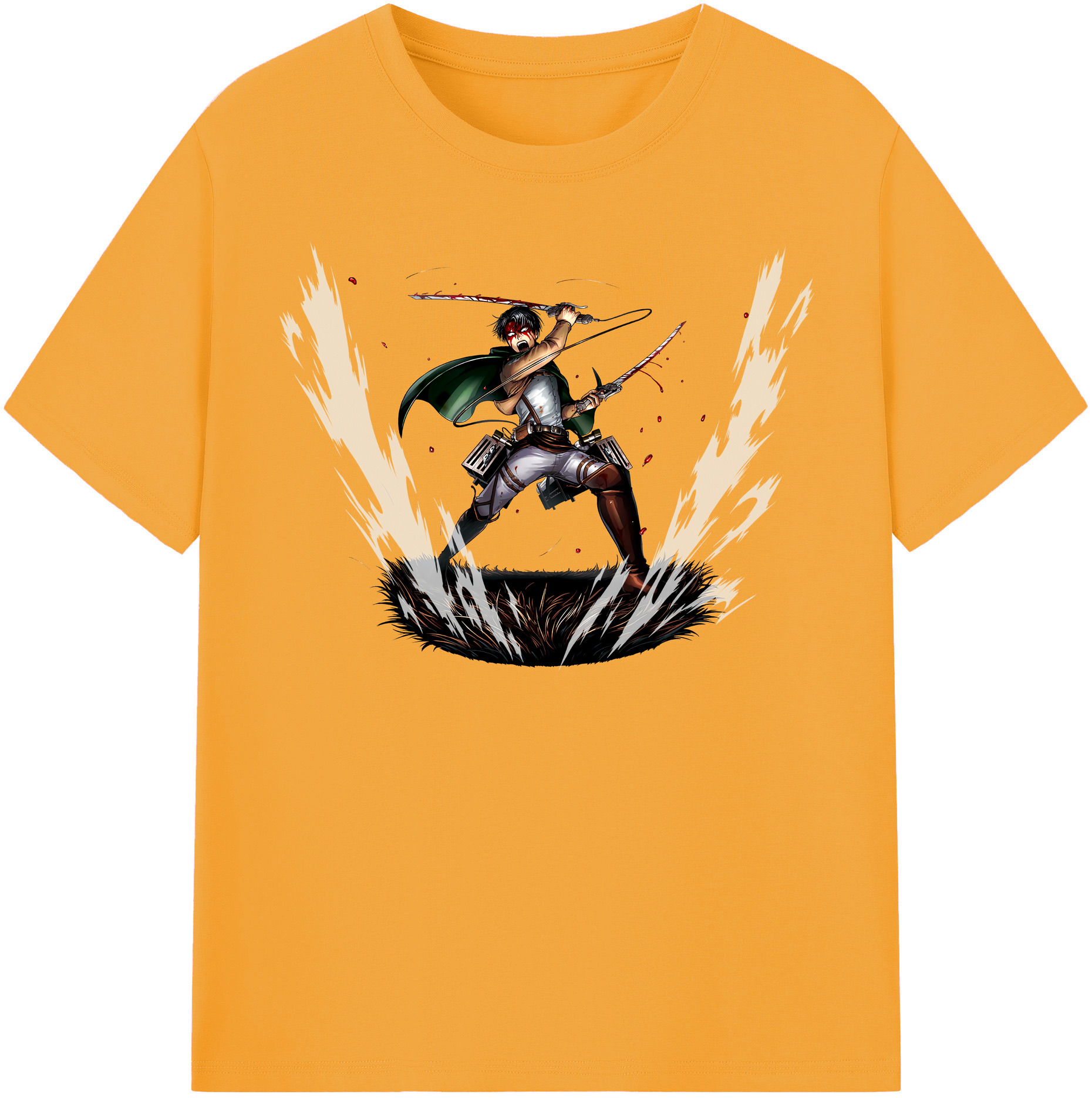 （画像用） 進撃の巨人 リヴァイ·アッカーマン Attack on Titan Levi Ackerman レディースカジュアルプリントTシャツ（綿100％）
