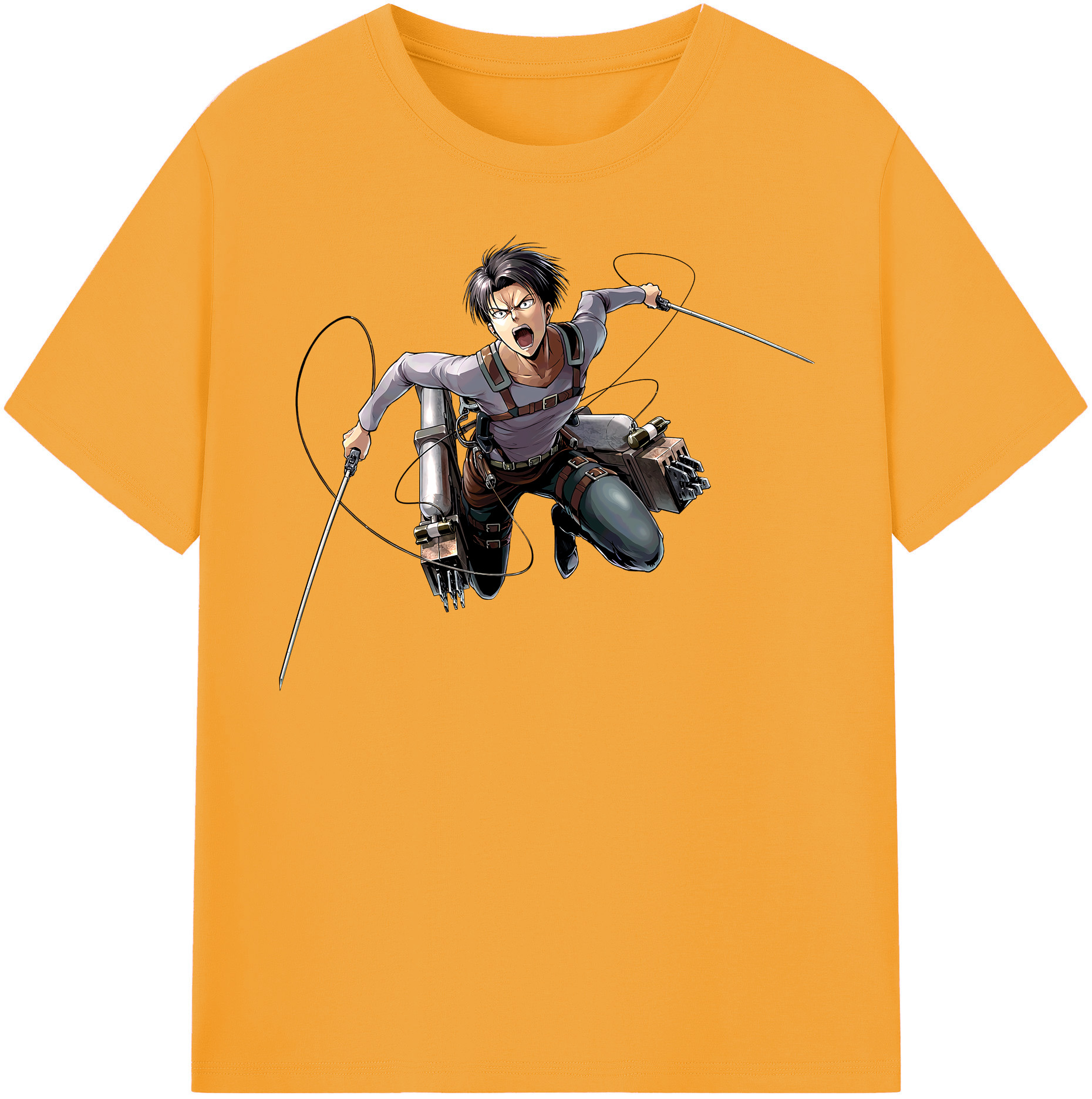（画像用） 進撃の巨人 リヴァイ·アッカーマン Attack on Titan Levi Ackerman レディースカジュアルプリントTシャツ（綿100％）
