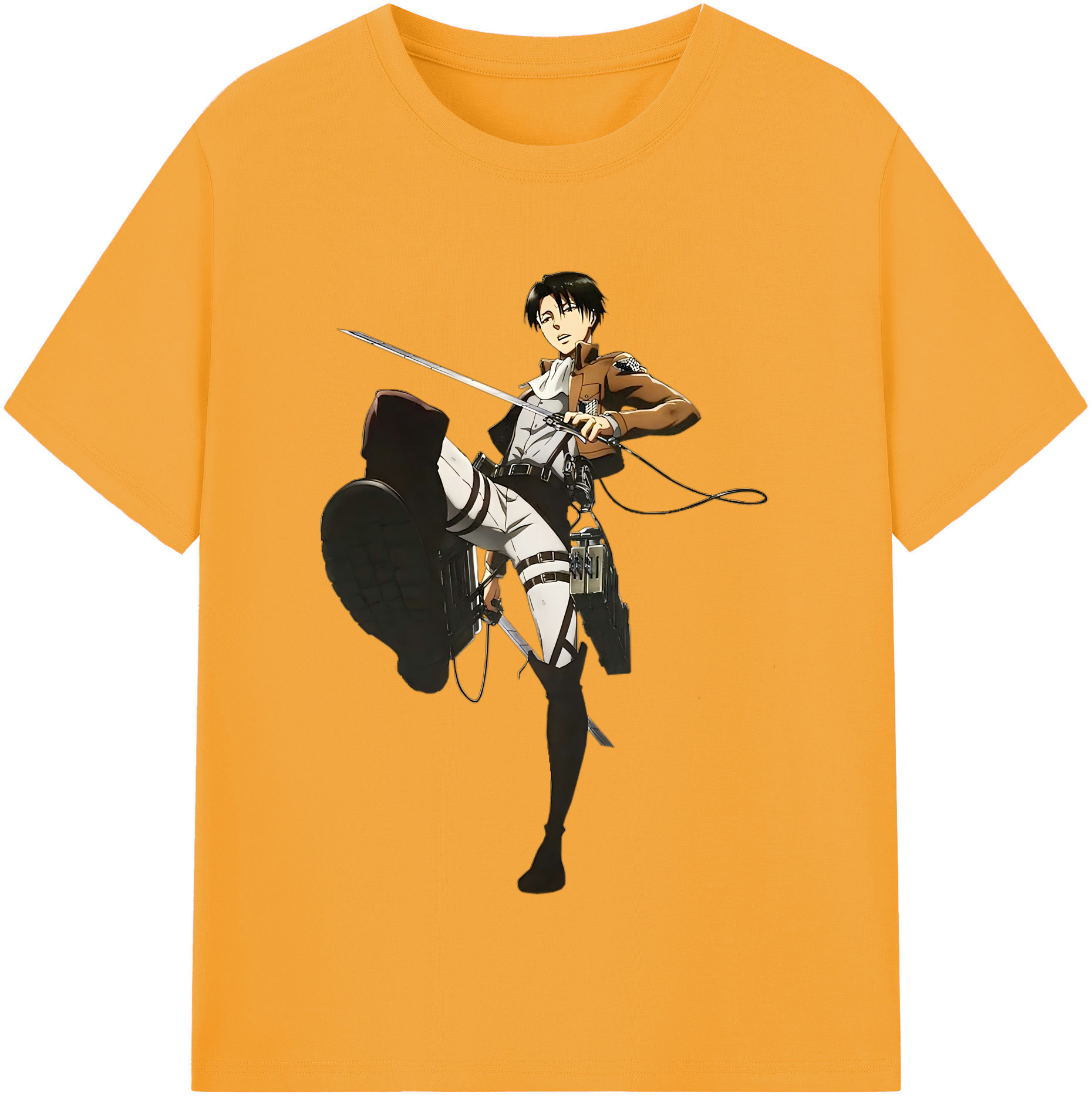 （画像用） 進撃の巨人 リヴァイ·アッカーマン Attack on Titan Levi Ackerman レディースカジュアルプリントTシャツ（綿100％）