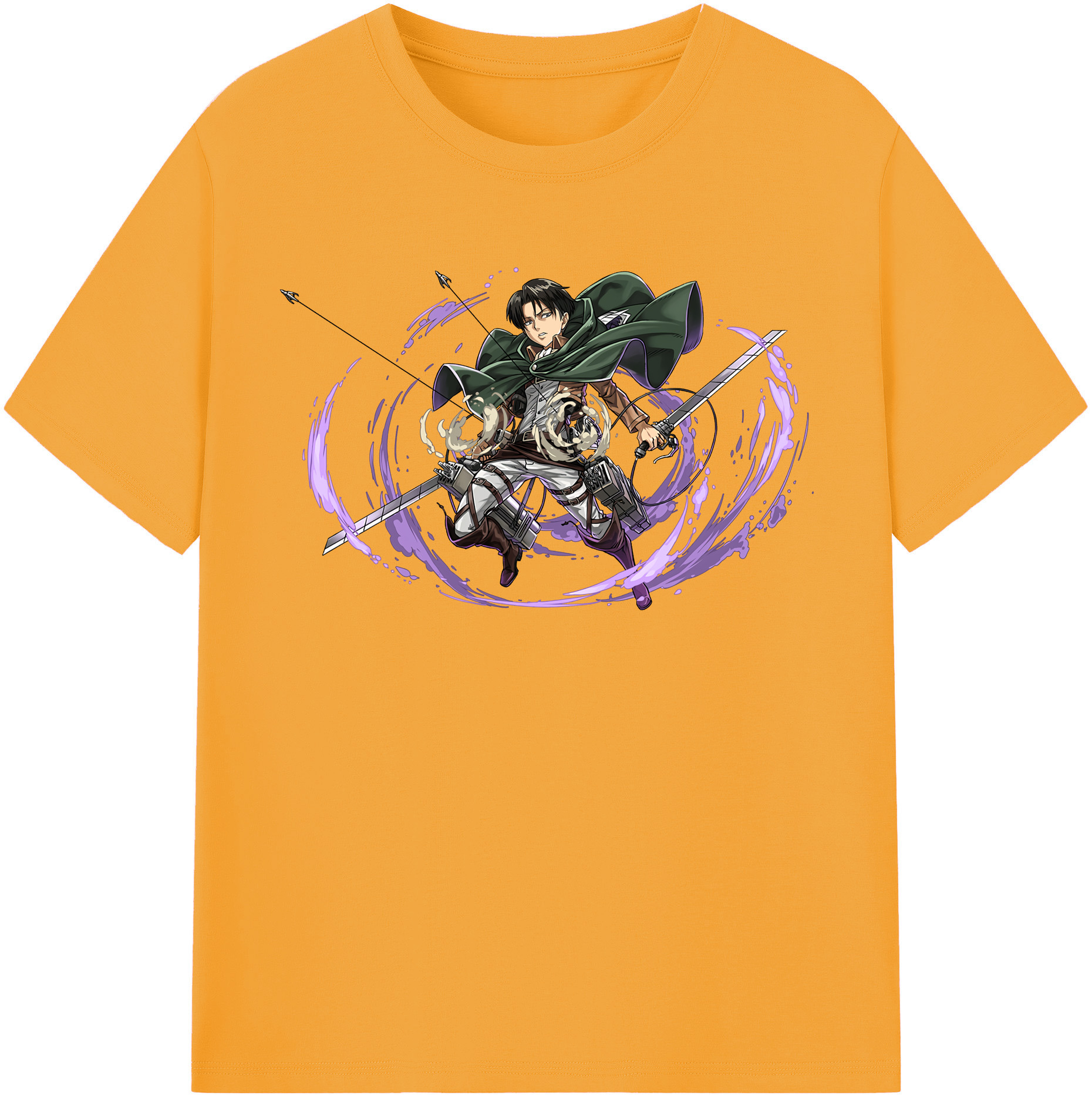 （画像用） 進撃の巨人 リヴァイ·アッカーマン Attack on Titan Levi Ackerman レディースカジュアルプリントTシャツ（綿100％）