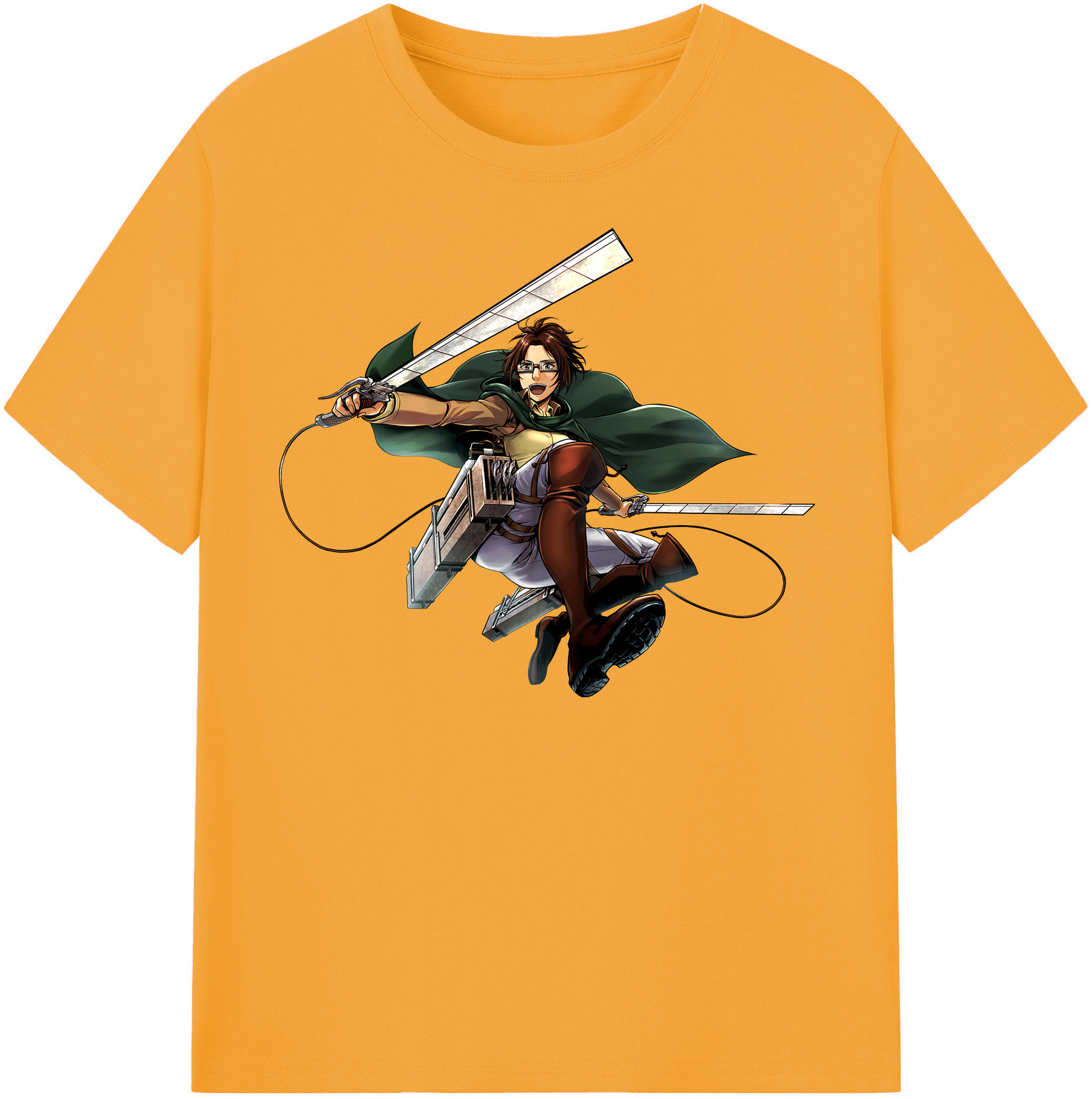 （画像用） 進撃の巨人 ハンジ·ゾエ Attack on Titan Hanji Zoe レディースカジュアルプリントTシャツ（綿100％）