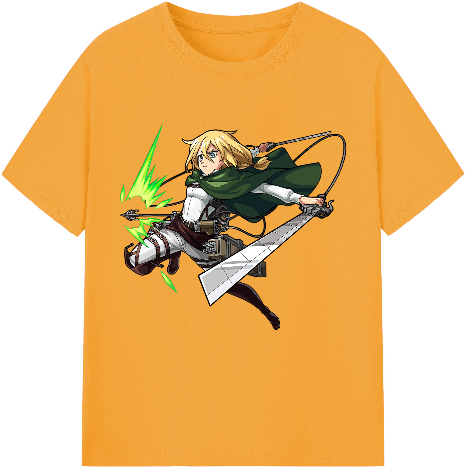 （画像用） 進撃の巨人 クリスタ·レンズ Attack on Titan Christa Lenz レディースカジュアルプリントTシャツ（綿100％）