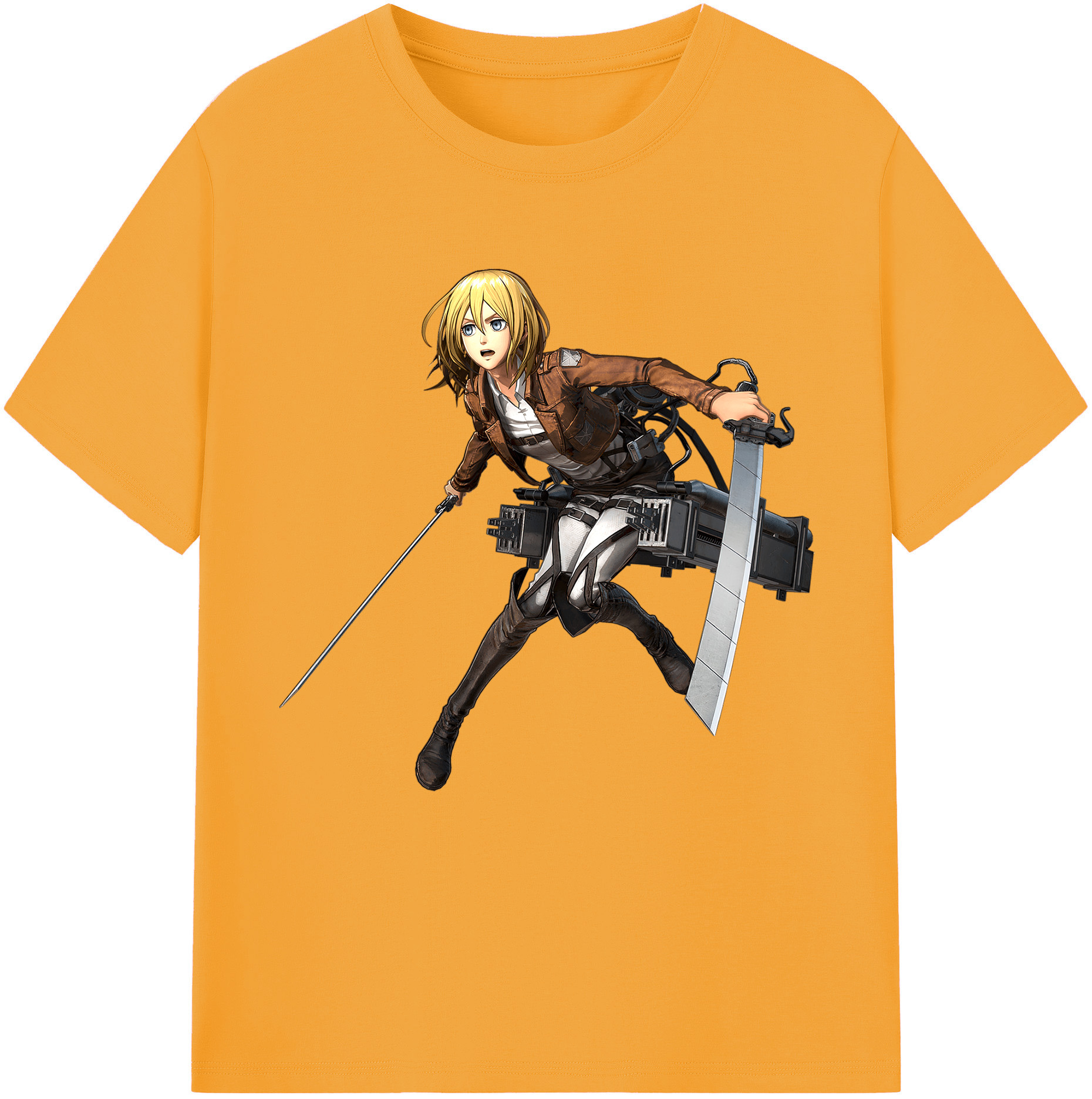 （画像用） 進撃の巨人 クリスタ·レンズ Attack on Titan Christa Lenz レディースカジュアルプリントTシャツ（綿100％）