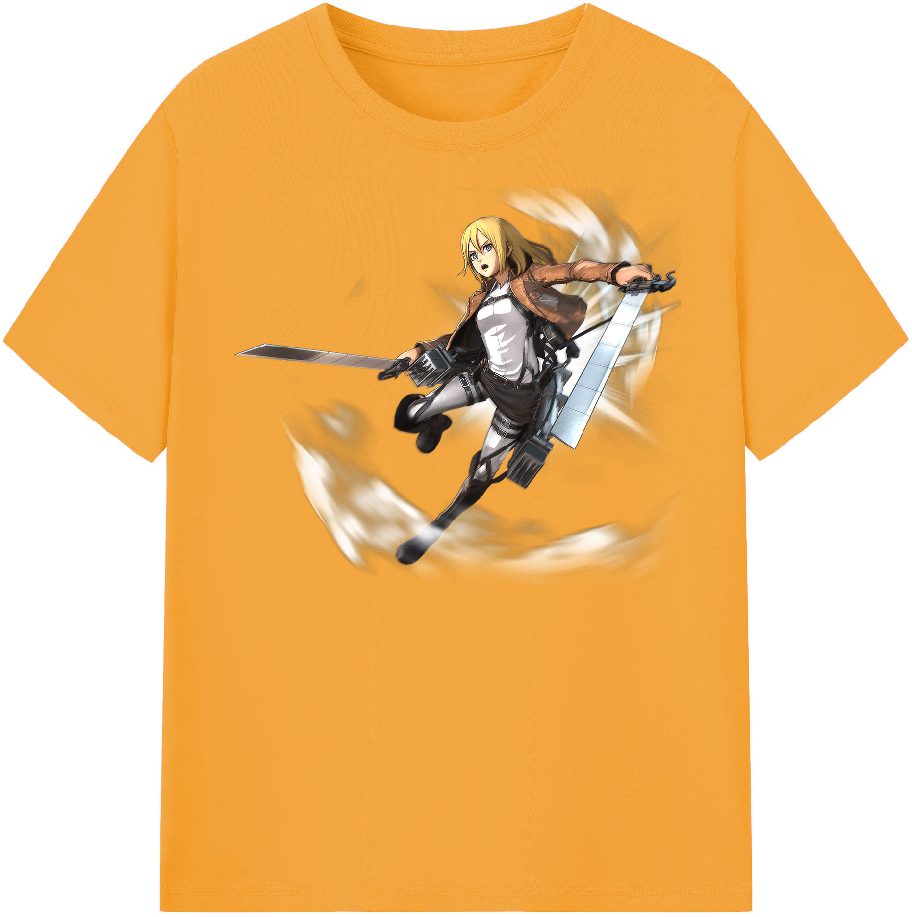 （画像用） 進撃の巨人 クリスタ·レンズ Attack on Titan Christa Lenz レディースカジュアルプリントTシャツ（綿100％）