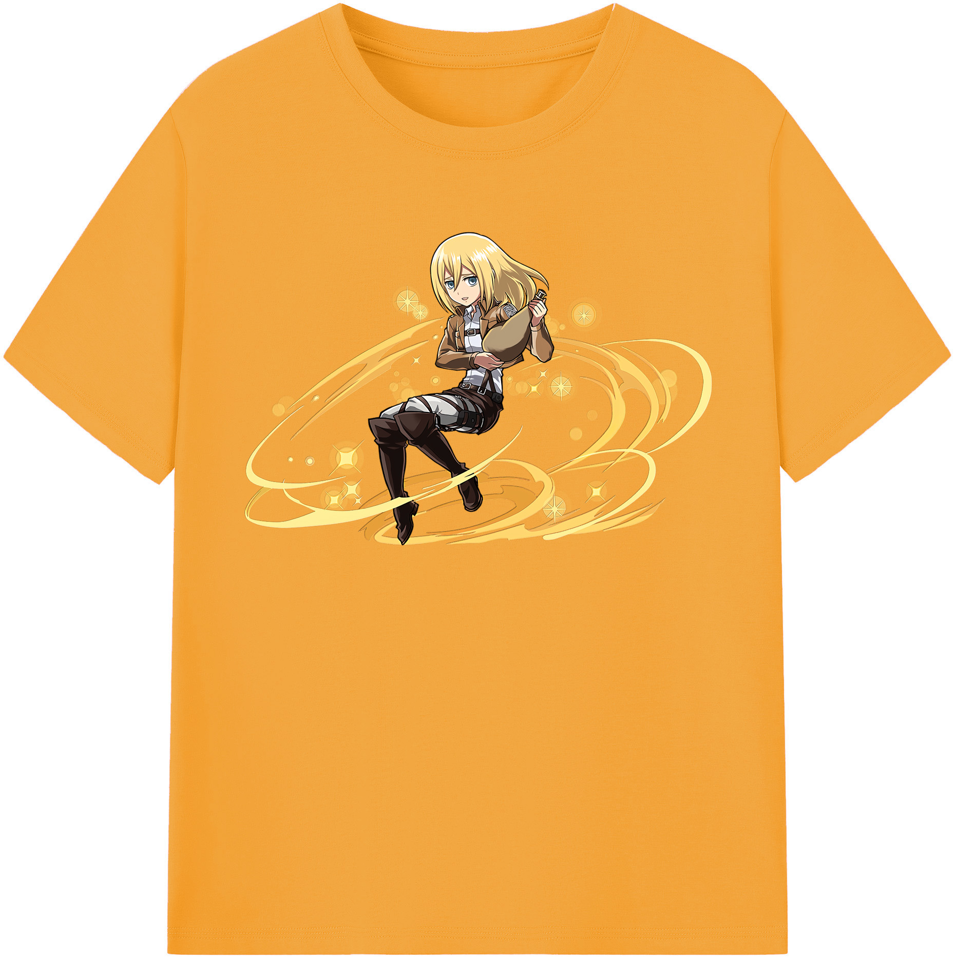 （画像用） 進撃の巨人 クリスタ·レンズ Attack on Titan Christa Lenz レディースカジュアルプリントTシャツ（綿100％）