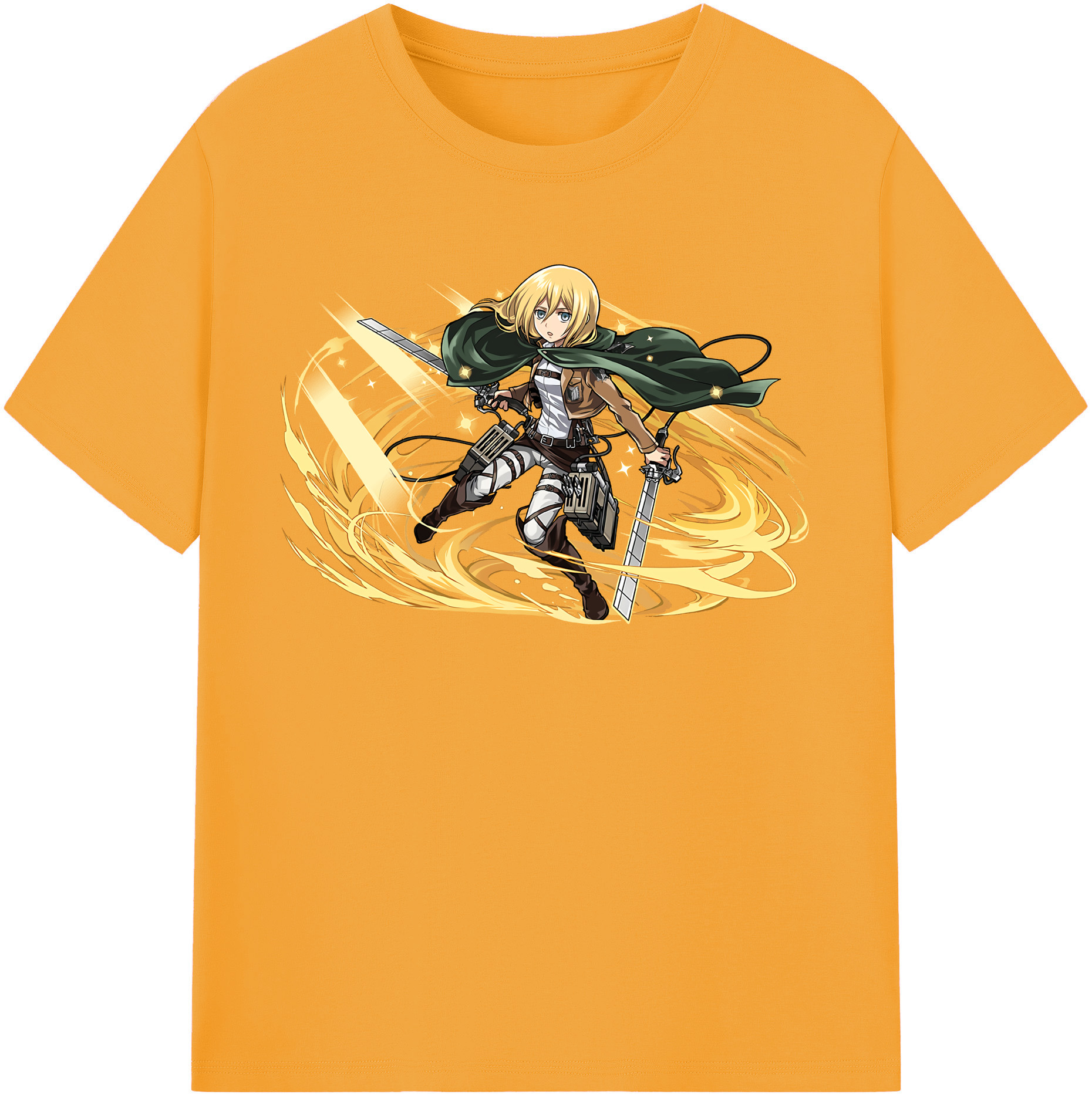 （画像用） 進撃の巨人 クリスタ·レンズ Attack on Titan Christa Lenz レディースカジュアルプリントTシャツ（綿100％）