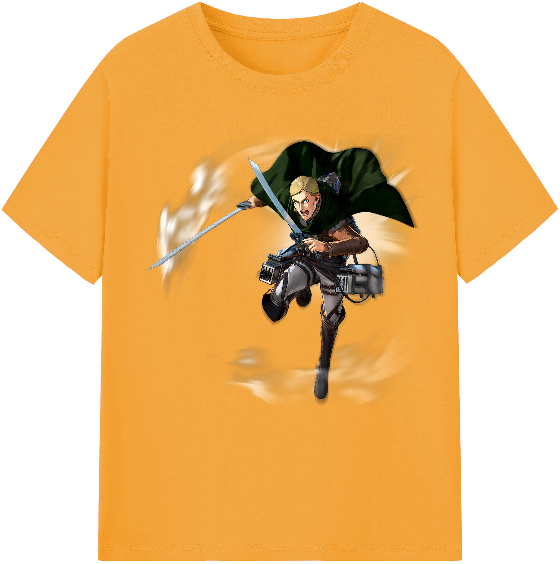 （画像用） 進撃の巨人 エルヴィン・スミス Attack on Titan Erwin Smith レディースカジュアルプリントTシャツ（綿100％）