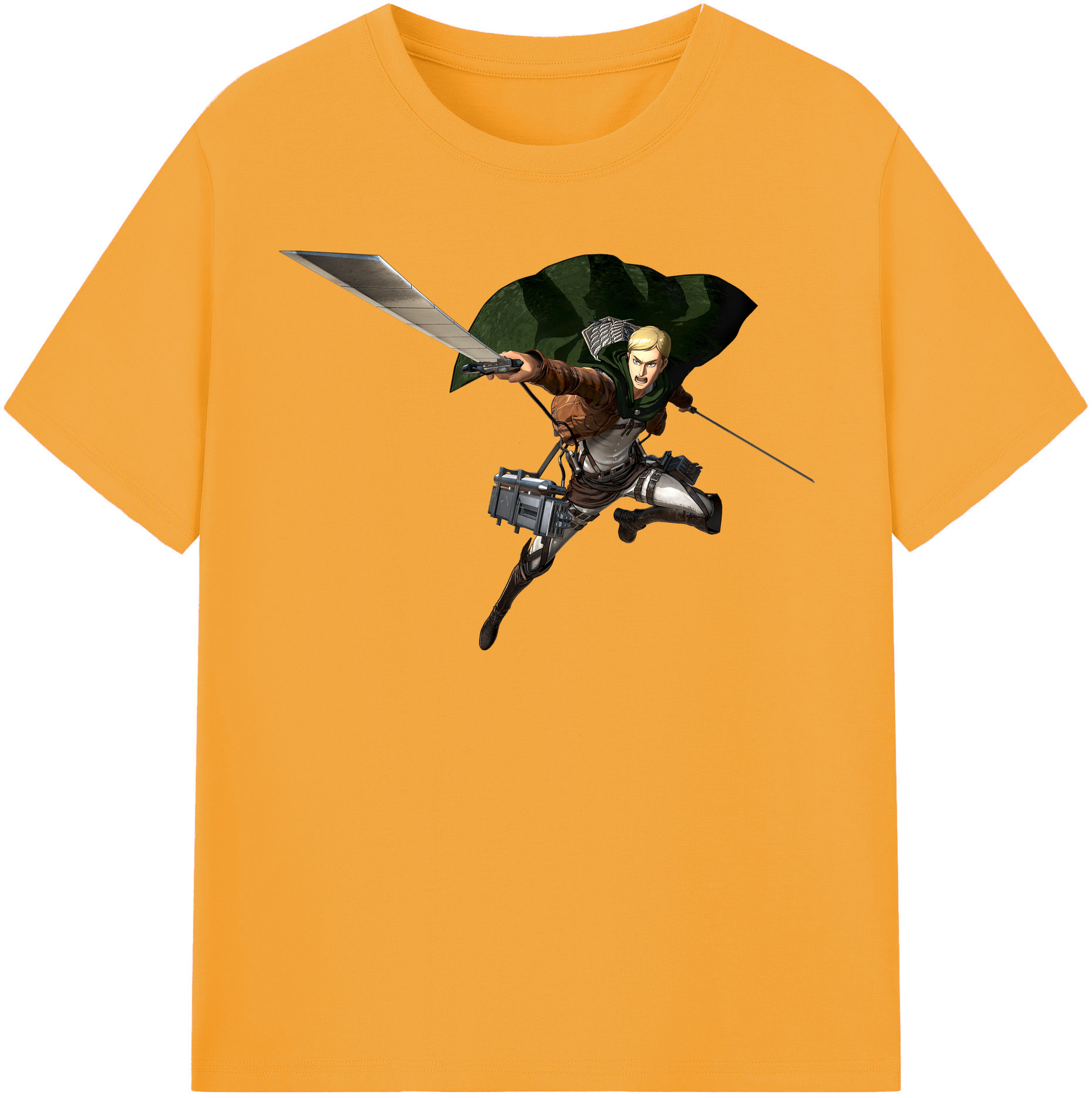 （画像用） 進撃の巨人 エルヴィン・スミス Attack on Titan Erwin Smith レディースカジュアルプリントTシャツ（綿100％）