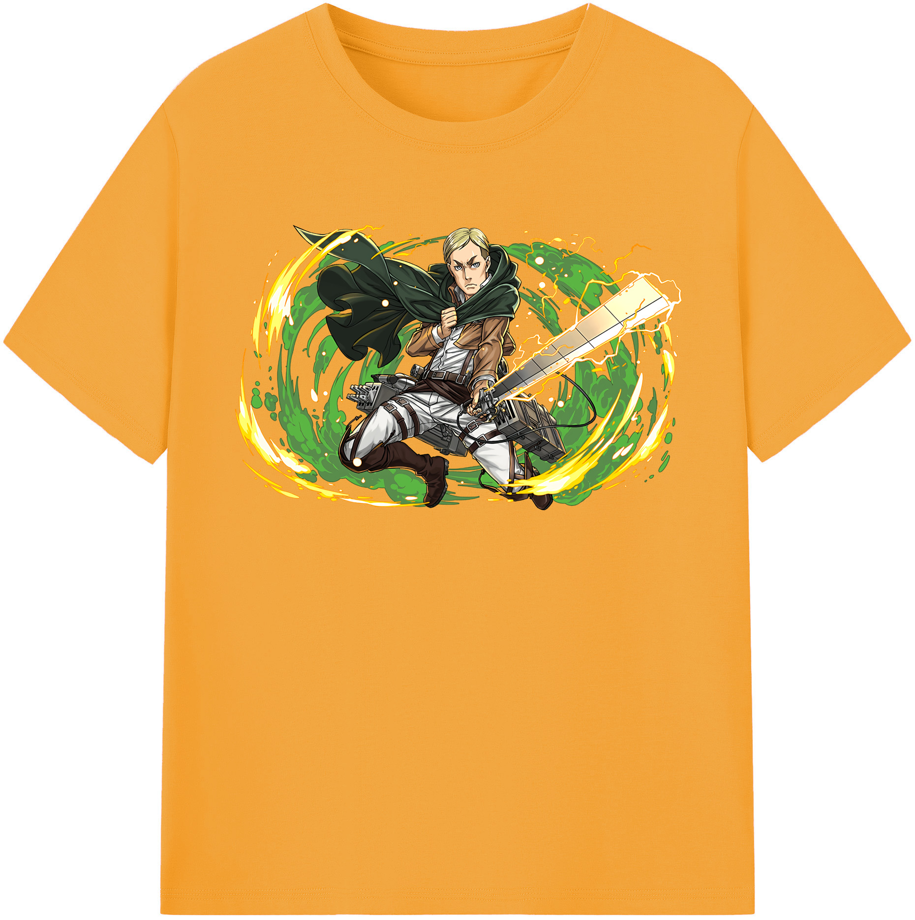 （画像用） 進撃の巨人 エルヴィン・スミス Attack on Titan Erwin Smith レディースカジュアルプリントTシャツ（綿100％）