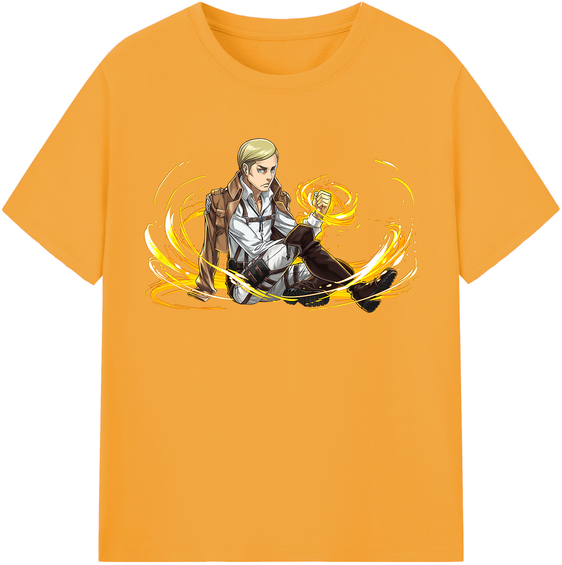 （画像用） 進撃の巨人 エルヴィン・スミス Attack on Titan Erwin Smith レディースカジュアルプリントTシャツ（綿100％）
