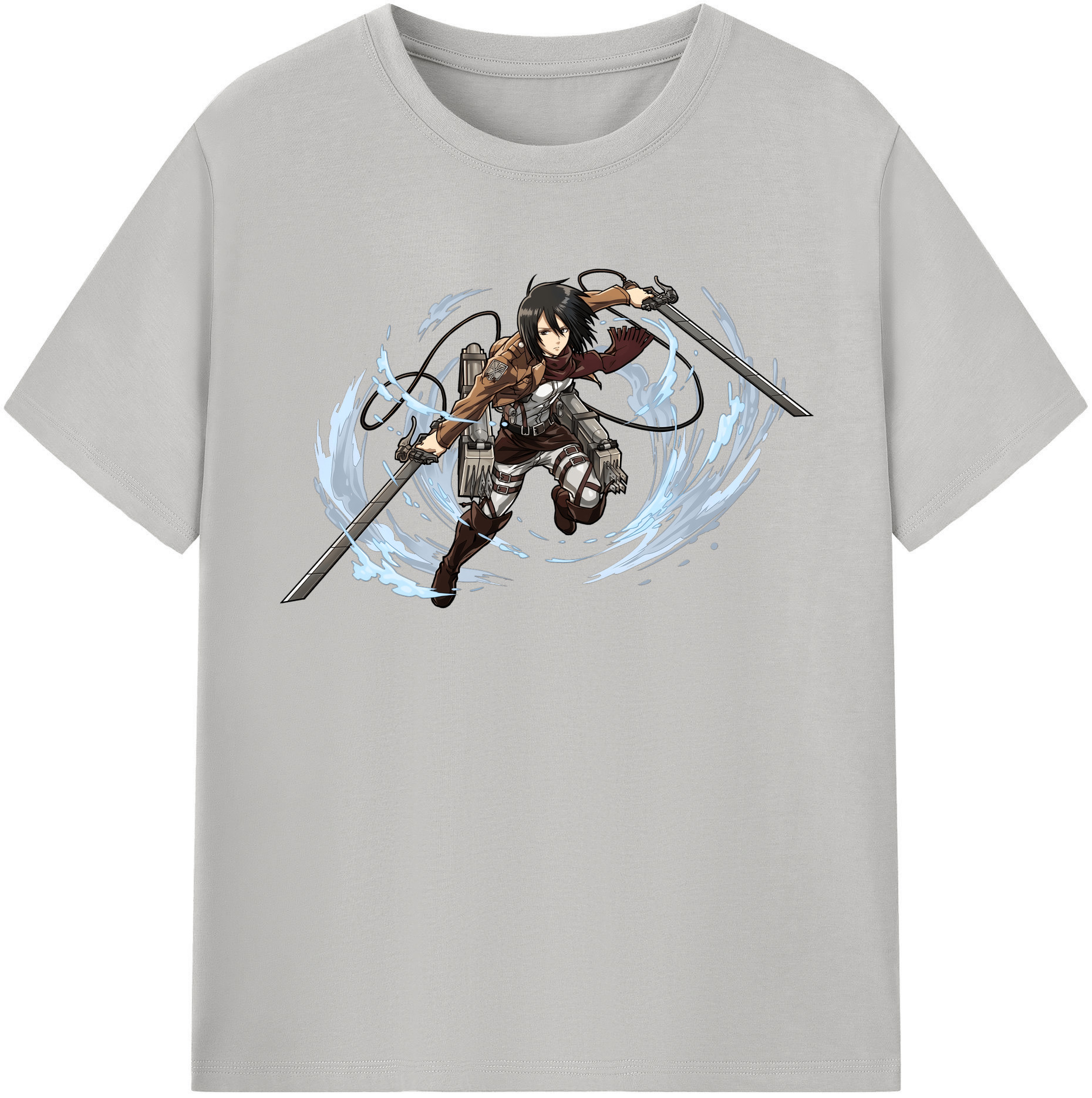 （画像用） 進撃の巨人 ミカサ·アッカーマン Attack on Titan Mikasa Ackerman レディースカジュアルプリントTシャツ（綿100％）