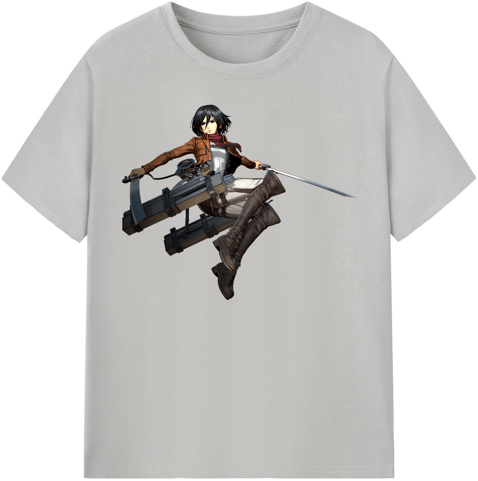 （画像用） 進撃の巨人 ミカサ·アッカーマン Attack on Titan Mikasa Ackerman レディースカジュアルプリントTシャツ（綿100％）